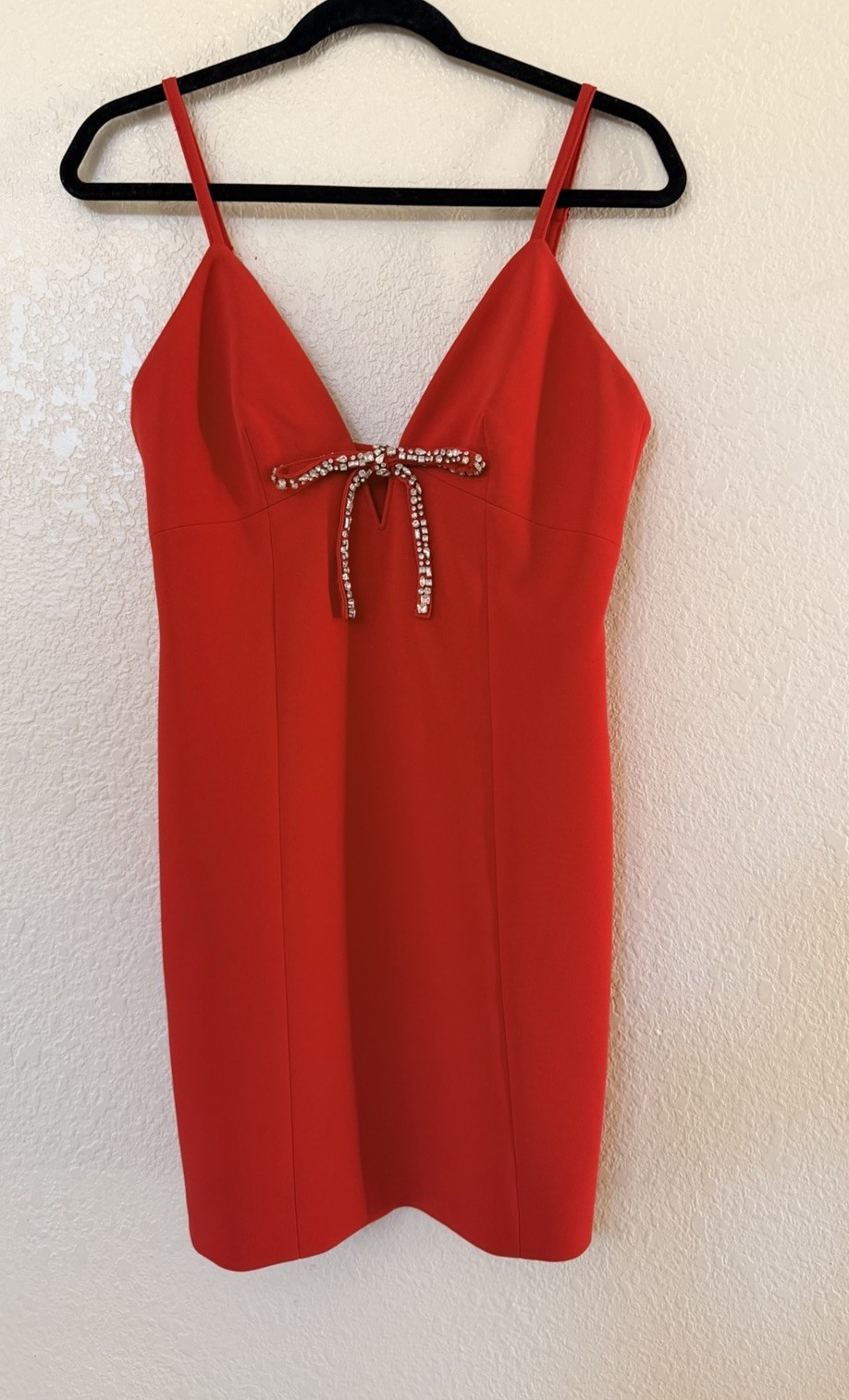 New Cinq à Sept Adele Embellished Bow Minidress In Candy Apple Size 8 $495