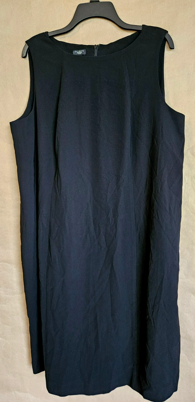 TALBOTS WOMENS SHIFT DRESS LINED SLEEVLESS KNEE LENGTH BLACK SIZE 18W # 4900