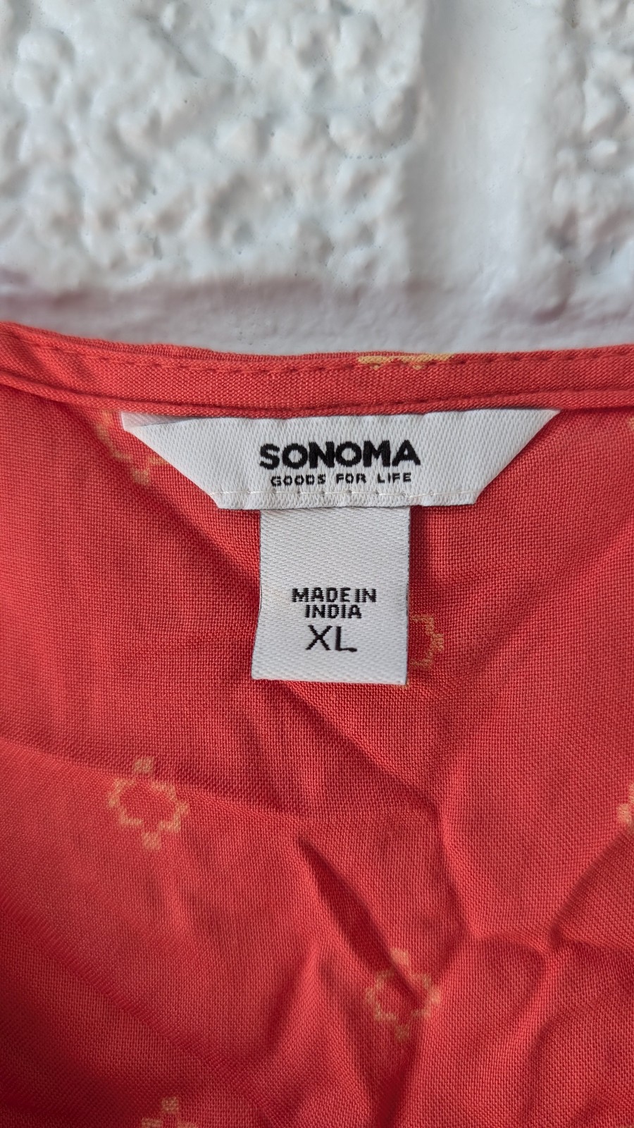 Sonoma Orange and yellow diamond pattern sleeveless dress XL
