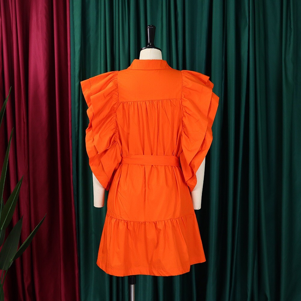 Womens Drawstring Ruffle Cap Sleeve A Line Dress Mini Dress Sundress Short Dress