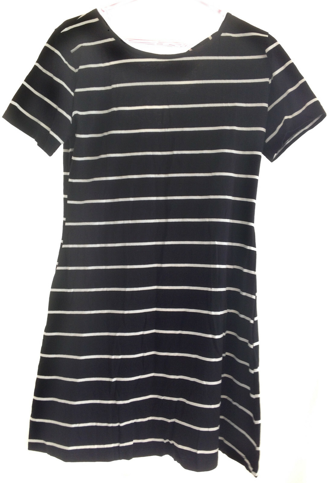 Feager Chic Striped A-Line Easy Pull-On Dress, Sexy Sweeping Criss-Crossing Back