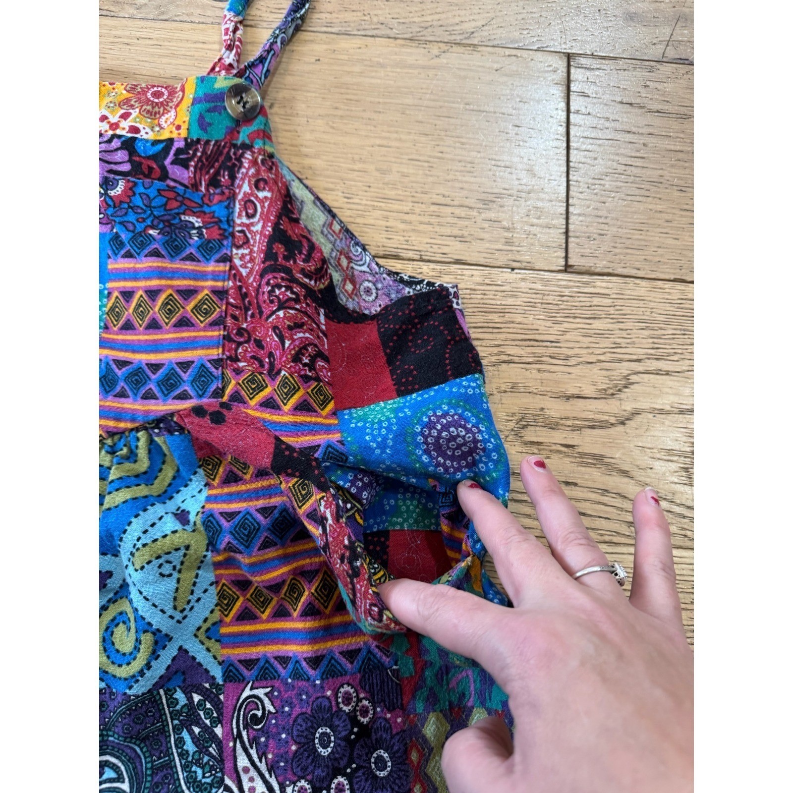 Boho Patchwork Romper Bohemian Hippie Festival Summer (724)
