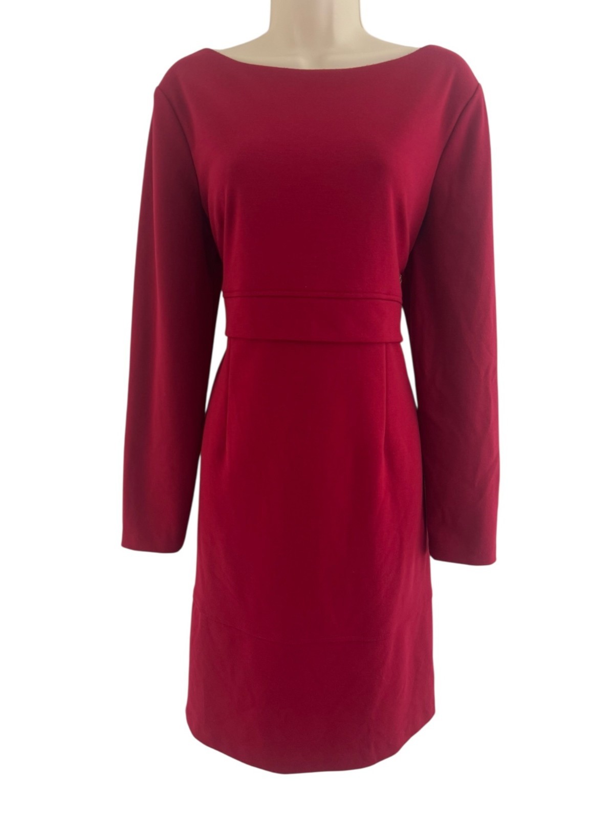 Chaps Ponte Knit Long Sleeve Sheath Dress Size 16 Holiday Christmas Party Work