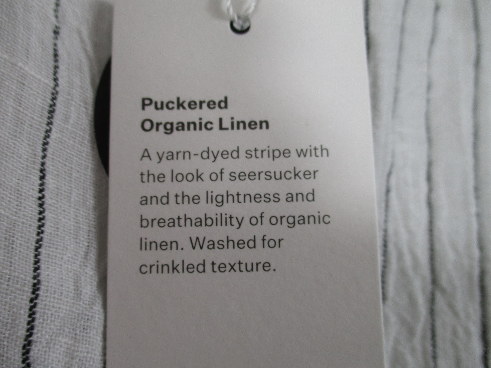 -NWT Eileen Fisher Mandarin Collar Maxi Dress Puckered Organic Linen Women Sz M