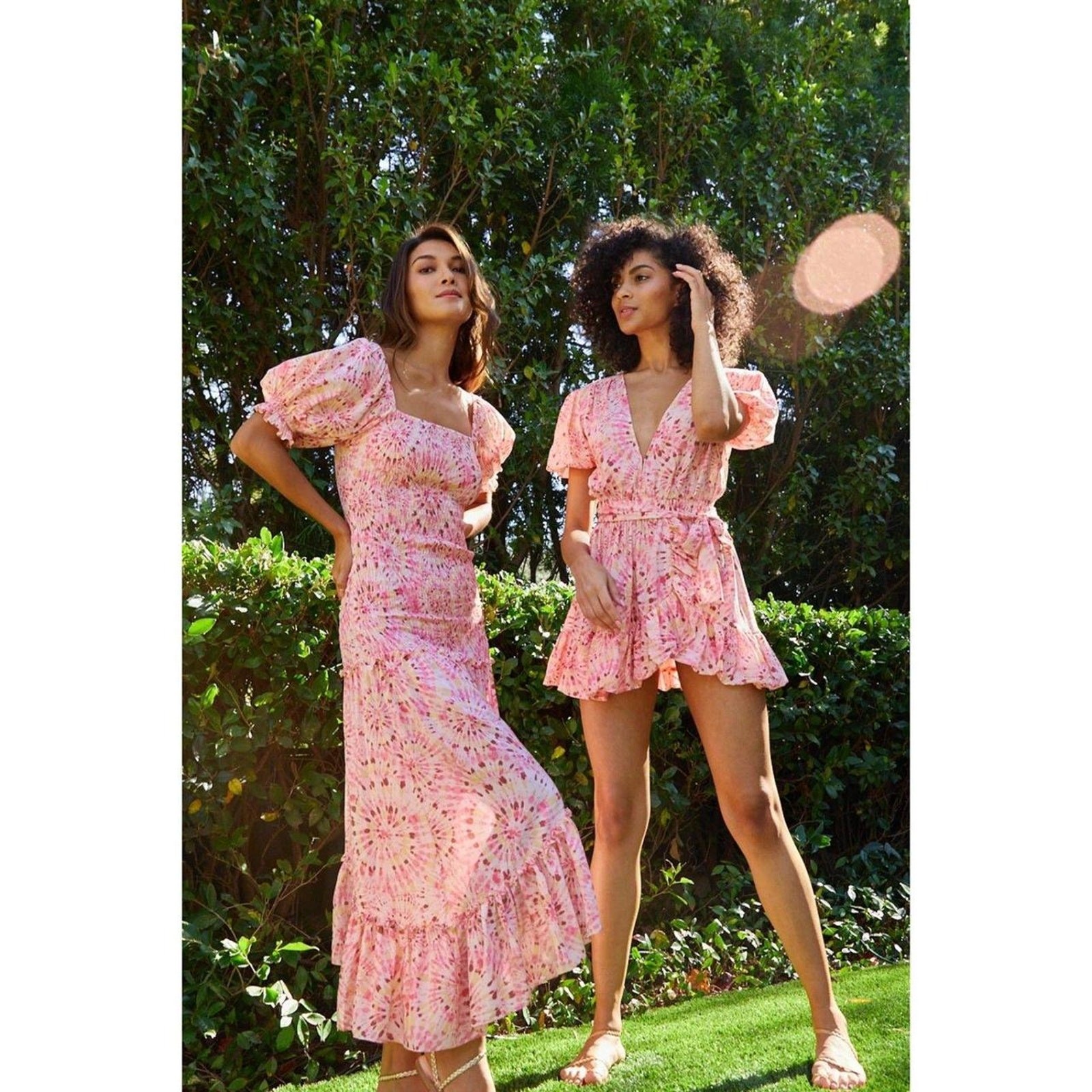 MISA Los Angeles Eloise Dress Rose Lemonade Pink Tie Dye Small