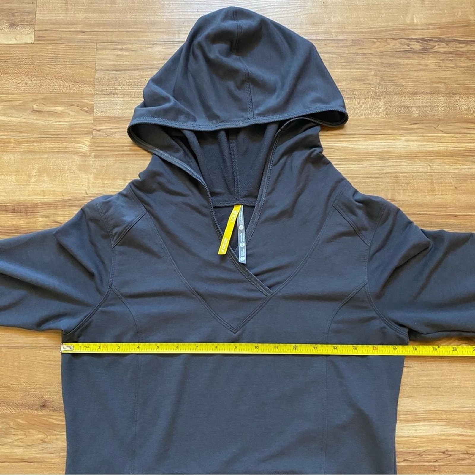 LOLE M Gray Hooded Tunic Lightweight Sweatshirt Dress Outdoor Camp Hike Nature