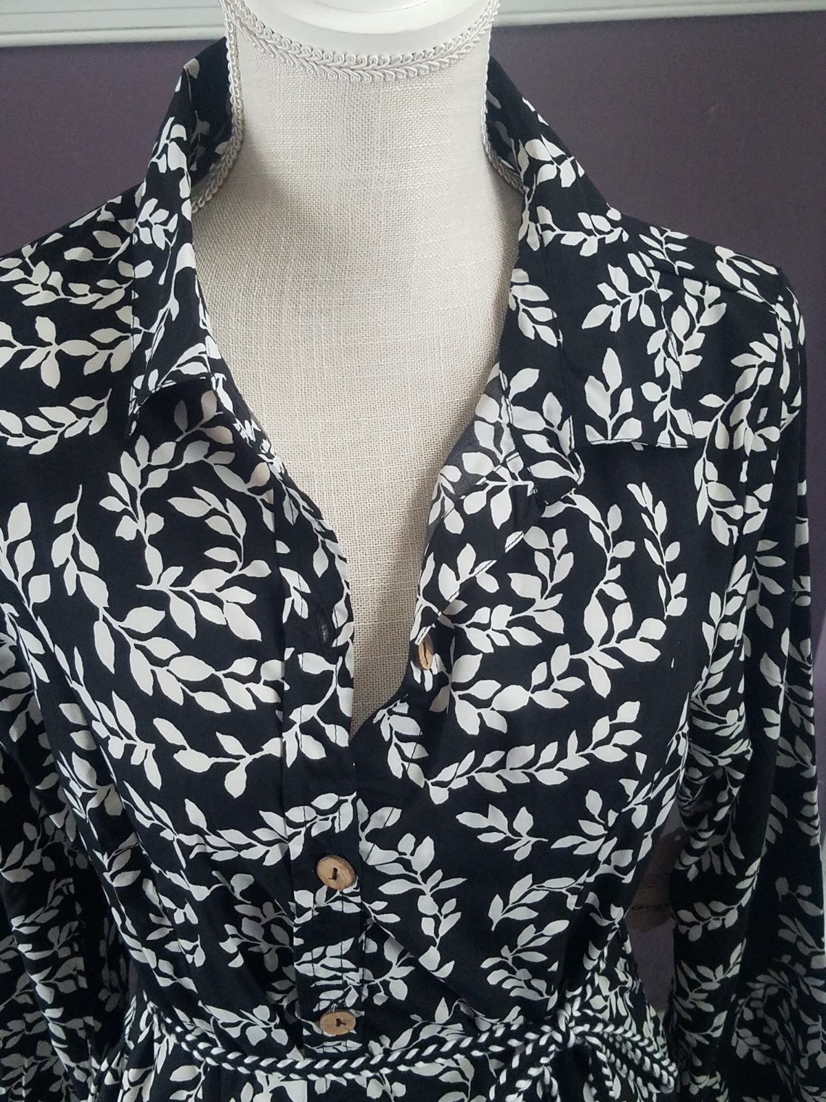 Indulge Belted Waist Floral Ruffle Hem Top/ Shirtdress XL