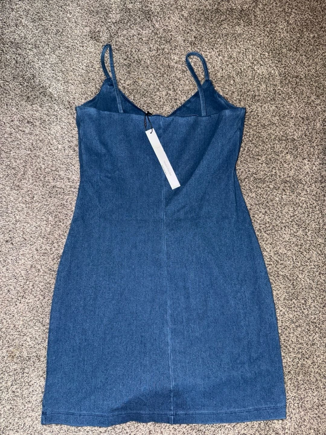 Susana Monaco V-Neck Stretch Denim Mini Slip Dress