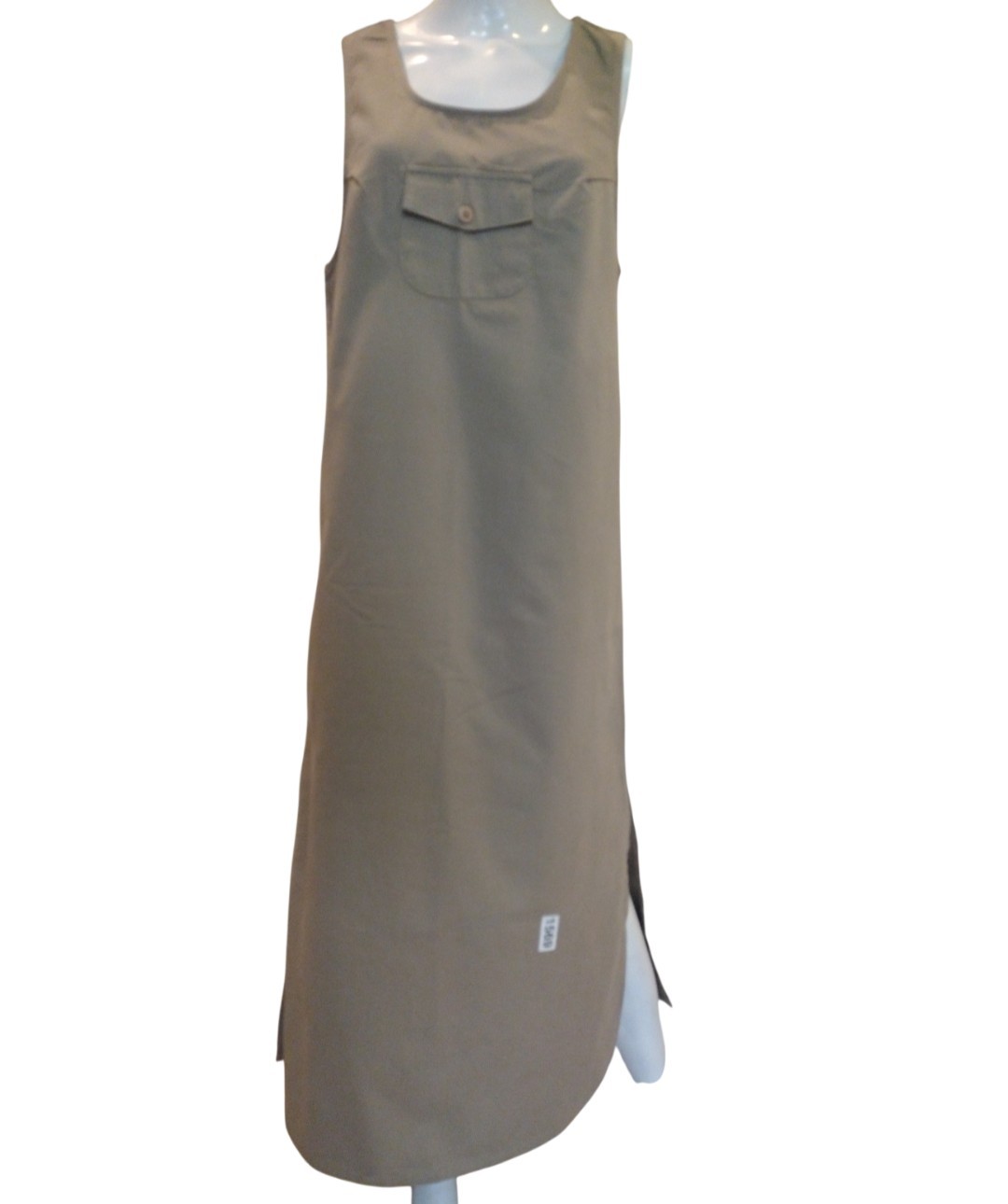 Baxter And Wells Women S Long Twill Dress With A Front Pockets And Side Slits