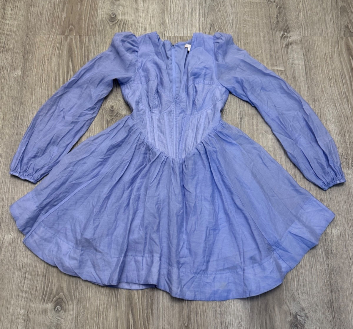 Gianni Bini GB purple corset Waist Long Sleeve Dress XS fairy romantic boho
