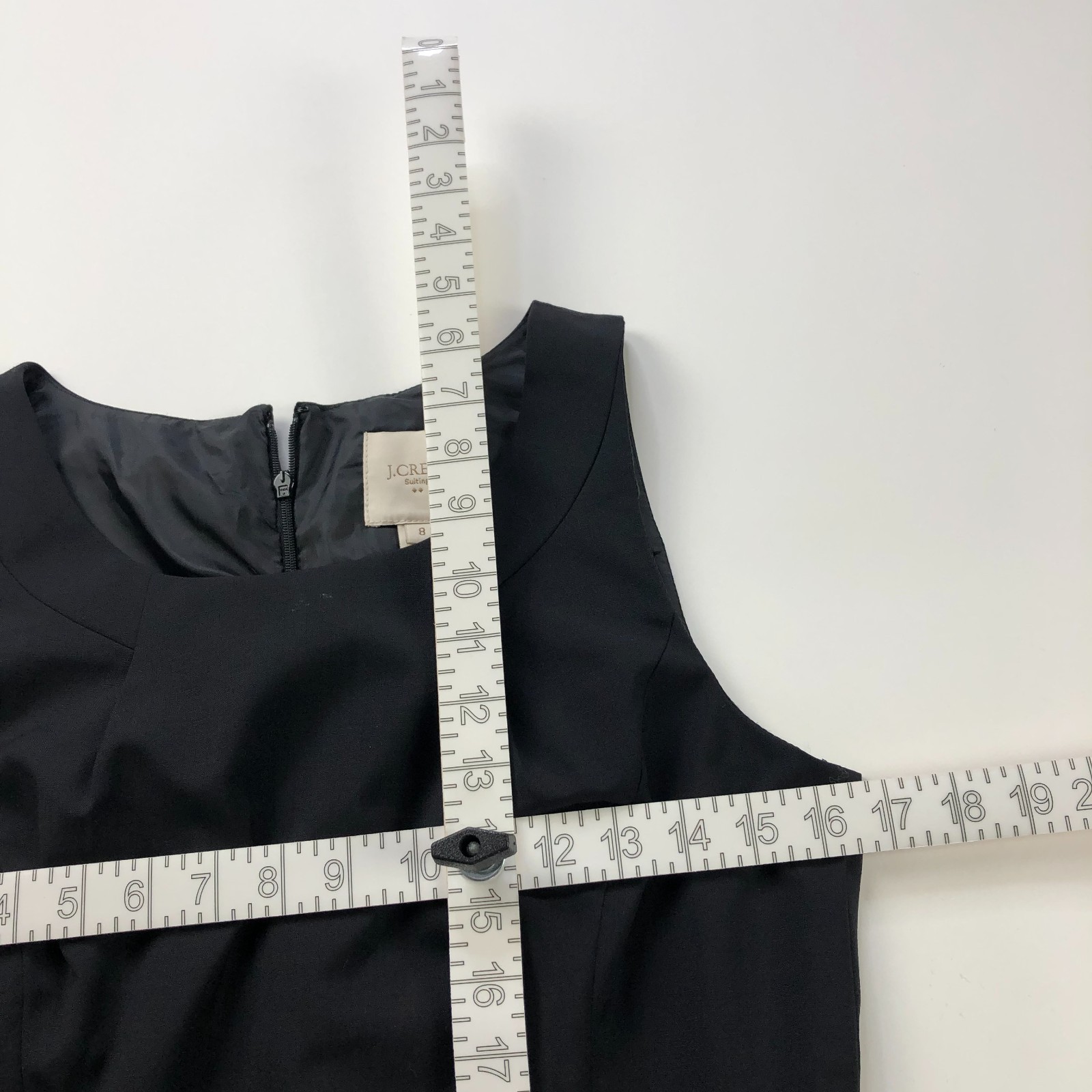 J.Crew Suiting 8 100% Wool Sheath Pleated Knee Length Dress Black MINT 02537