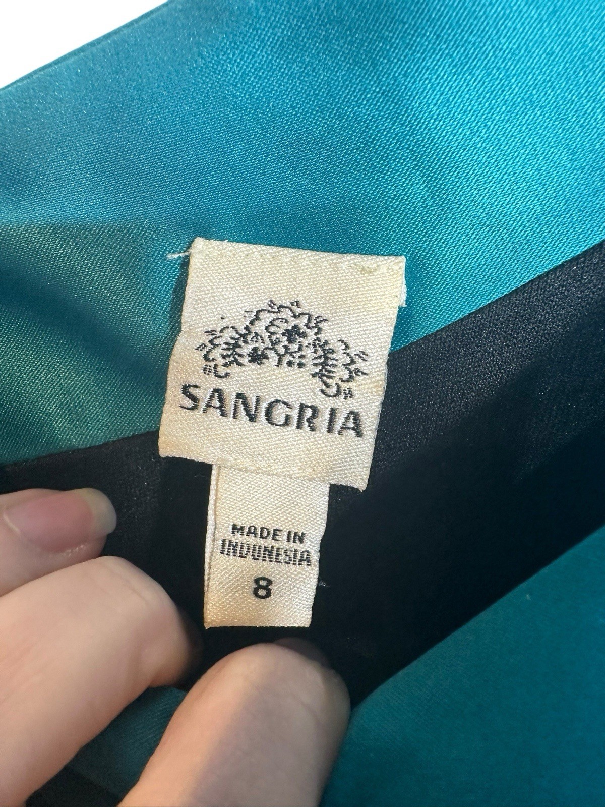 sangria womens teal black sleeveless dress size 8
