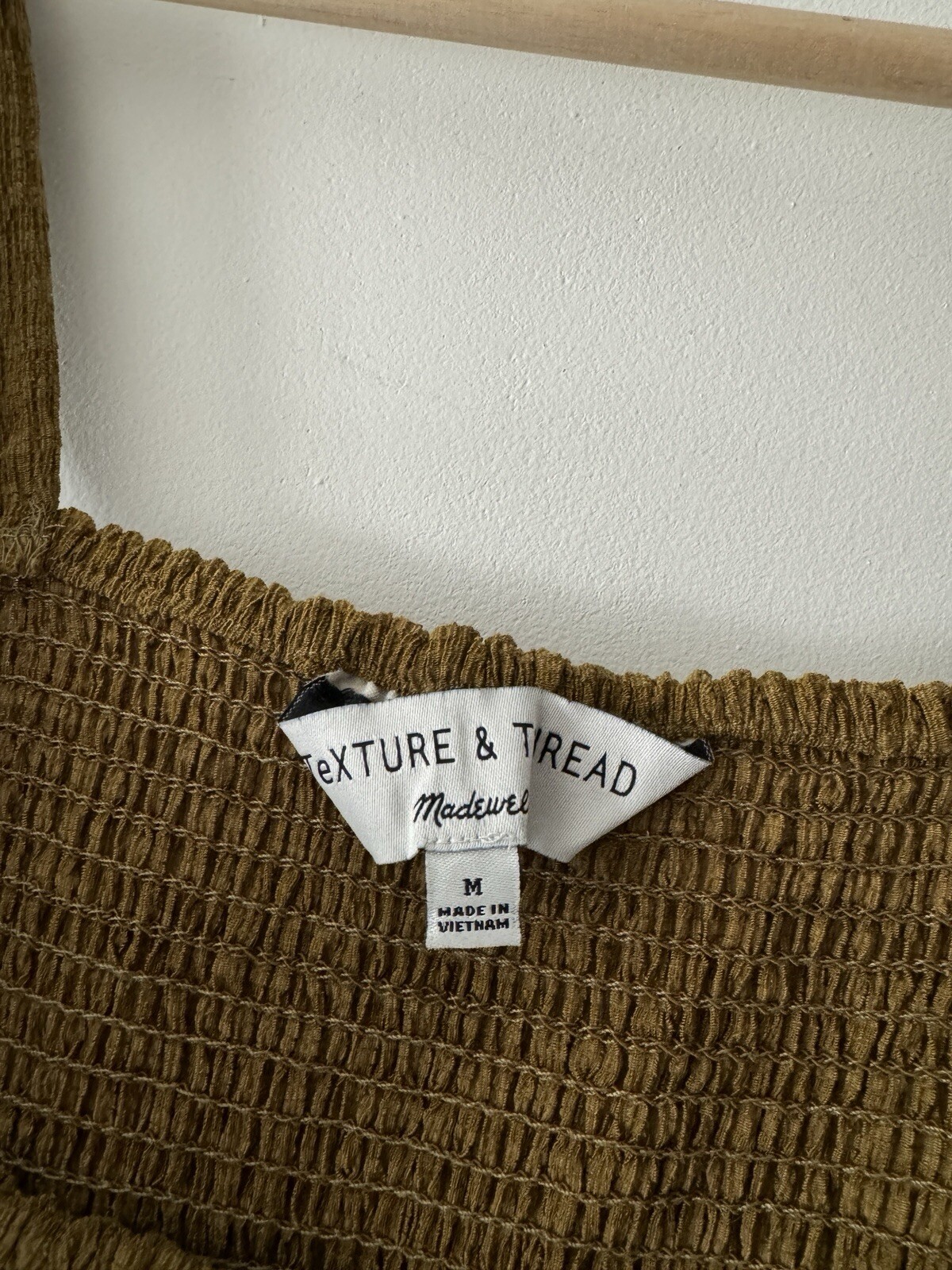 Madewell Texture & Thread Smocked Dress in Spiced Olive