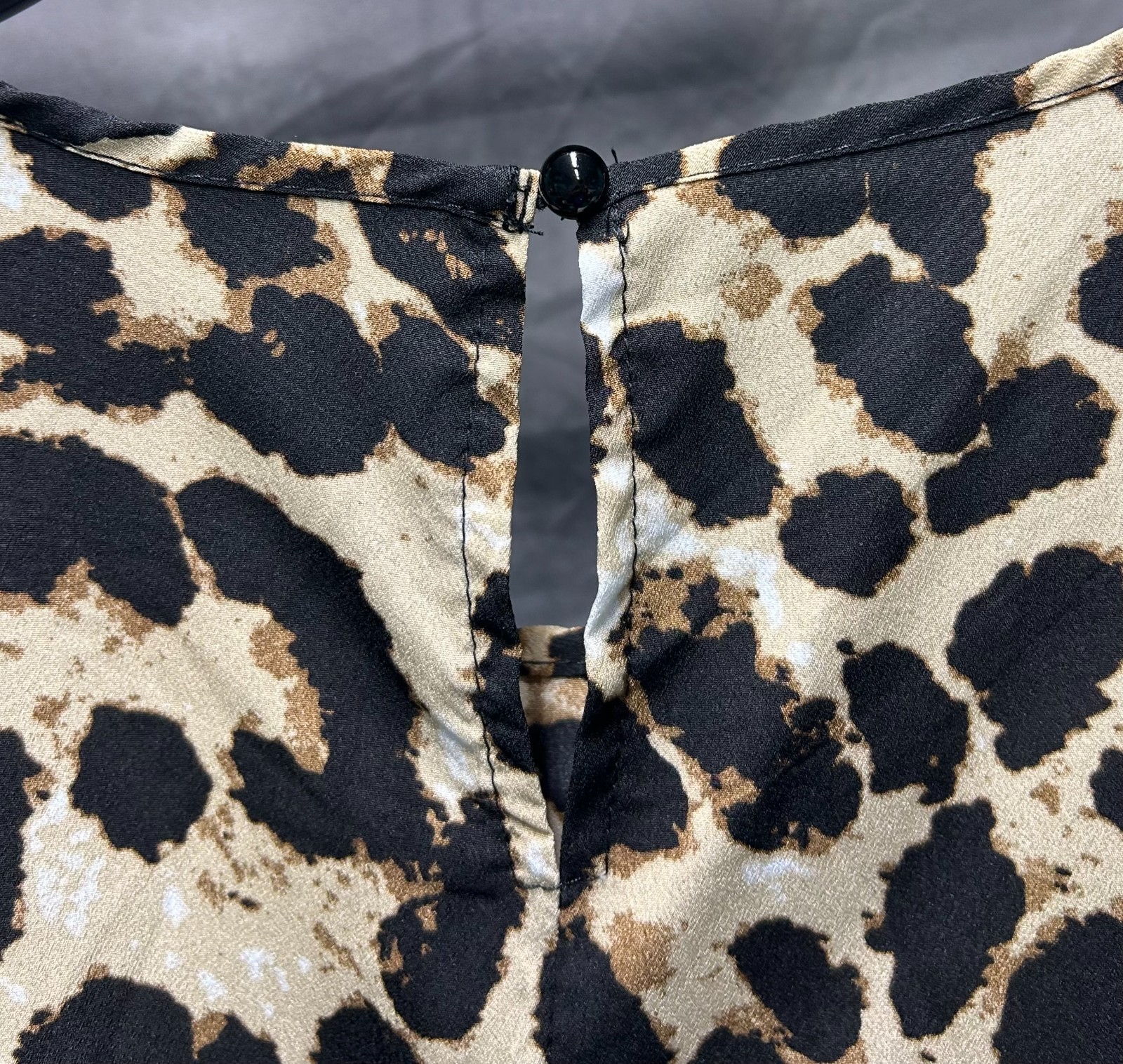 Leopard Ruffle Tiered Maxi Length Dress Black/Tan Shein Curve Size 3XL New WOT