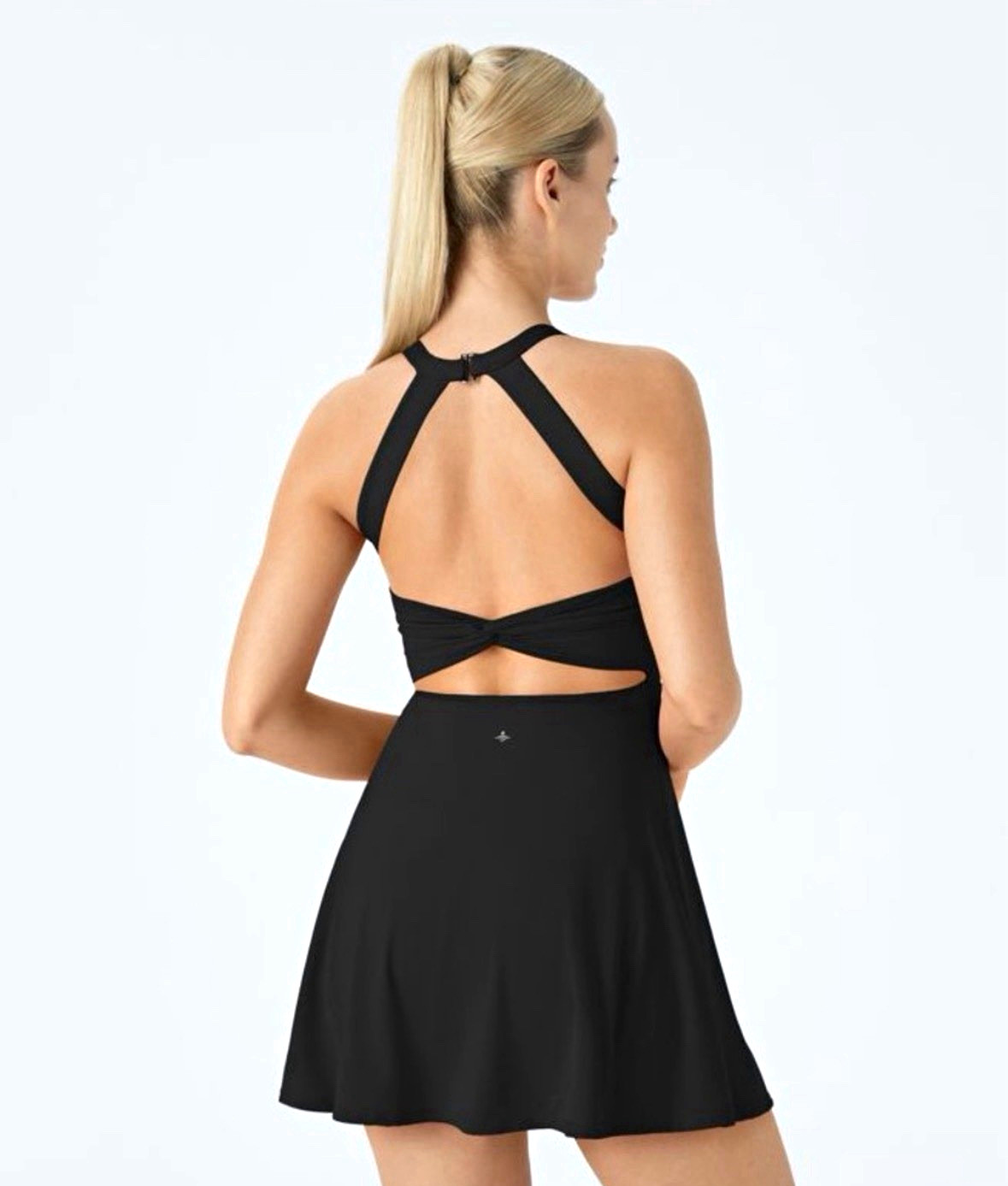 HALARA | SoftlyZero Airy Backless Twisted Flare Dance Active Dress | Size L