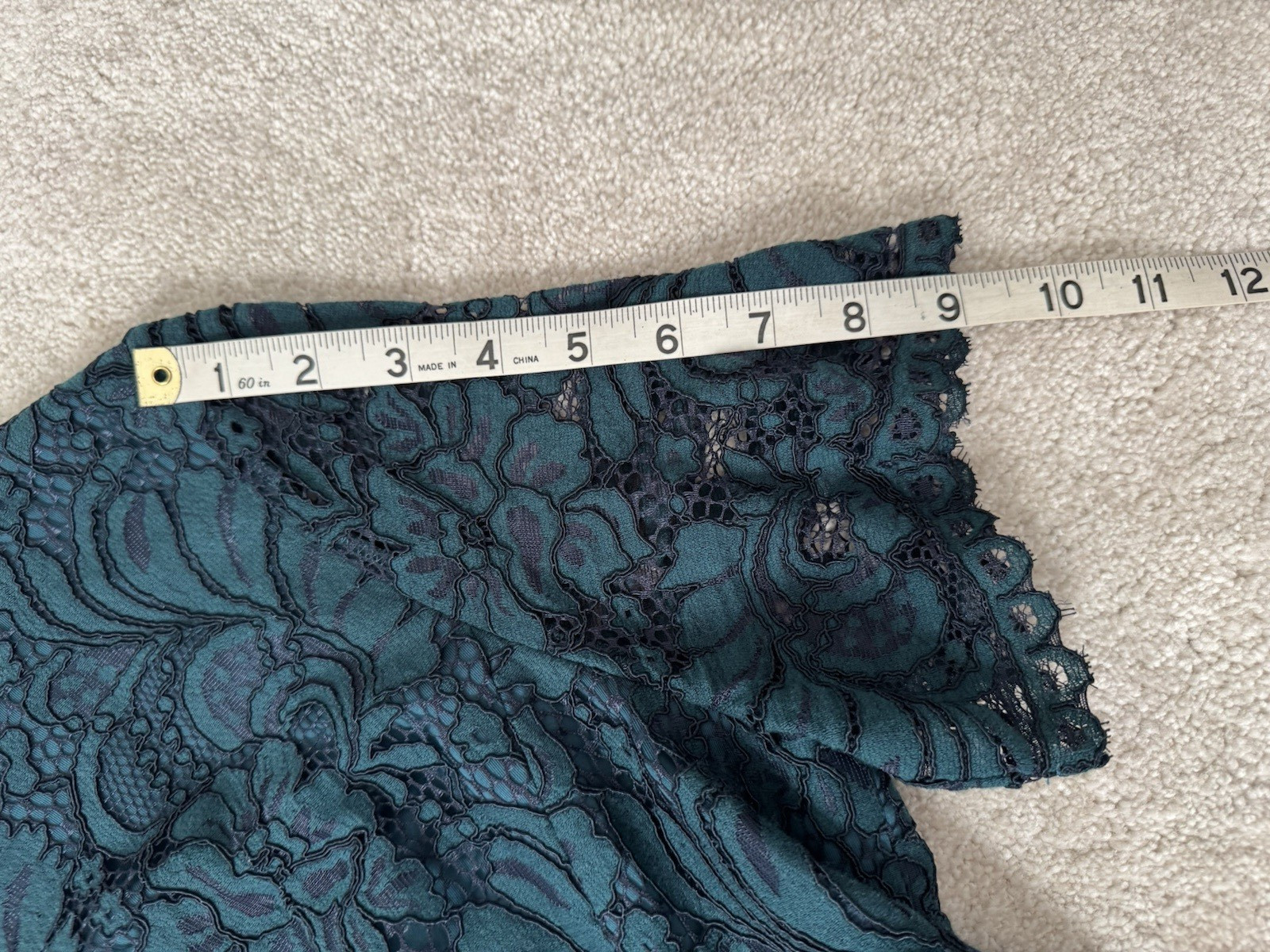 COAST FOREST GREEN LACE SHORT SLEEVE OCCASION DRESS SIZE 16, LINED, WEDDING VGC
