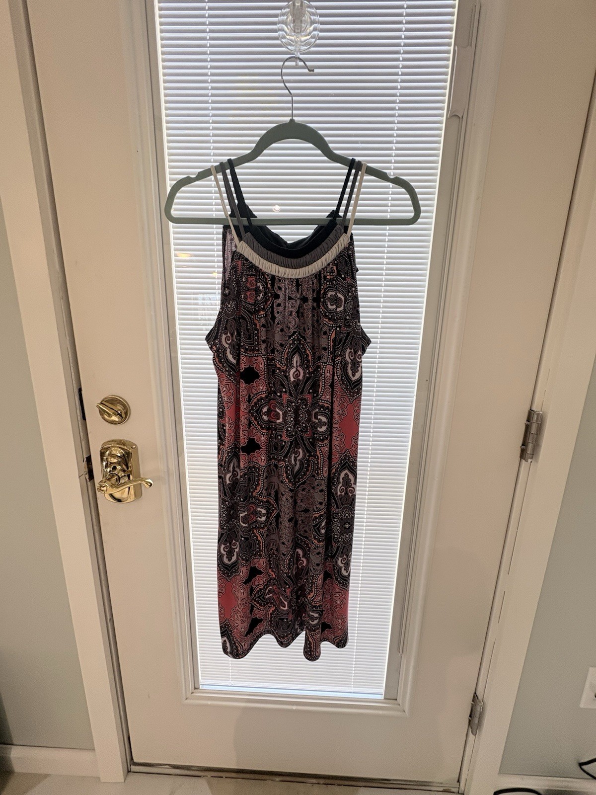 Axcess Dress Black And Coral Geometric Flower Burst XL