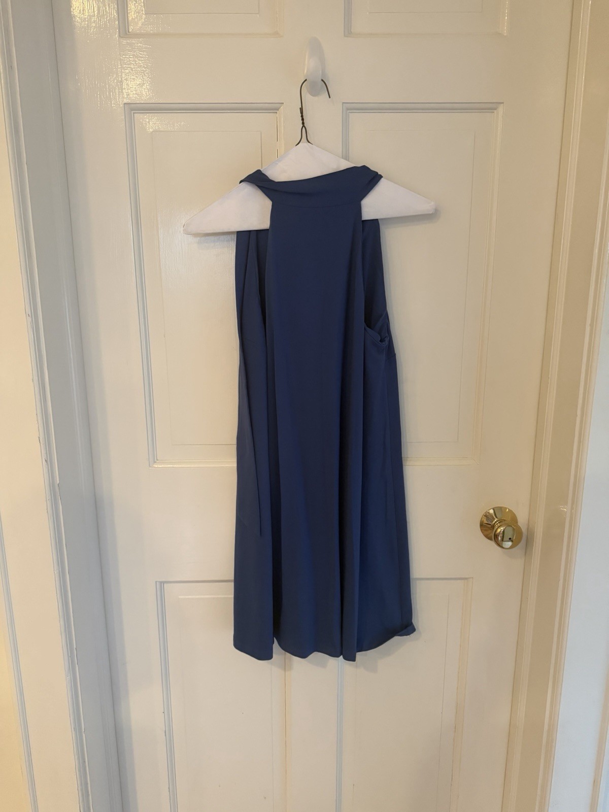Susana Monaco Blue Halter Sleeveless Shift Dress Women’s Small Made USA Stretch