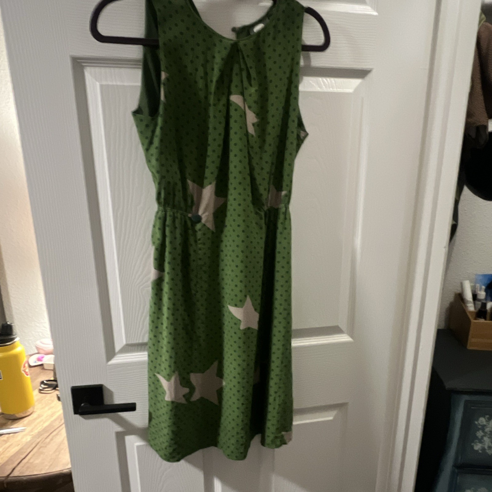 Girls from Savoy Green Polka Dot Star Sleeveless Round Neck Knee Dress S