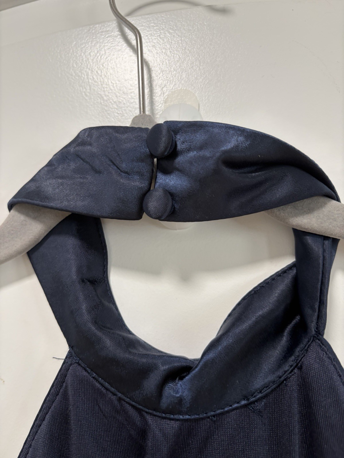 Lulus Love in Your Life NWT size Small Navy Blue Satin Halter Maxi Dress