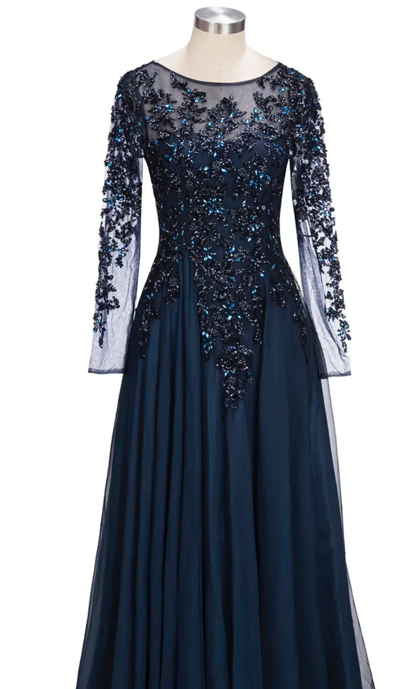 New-Long A Line Floor Length Tulle Lace Formal Evening Dress- Size 22