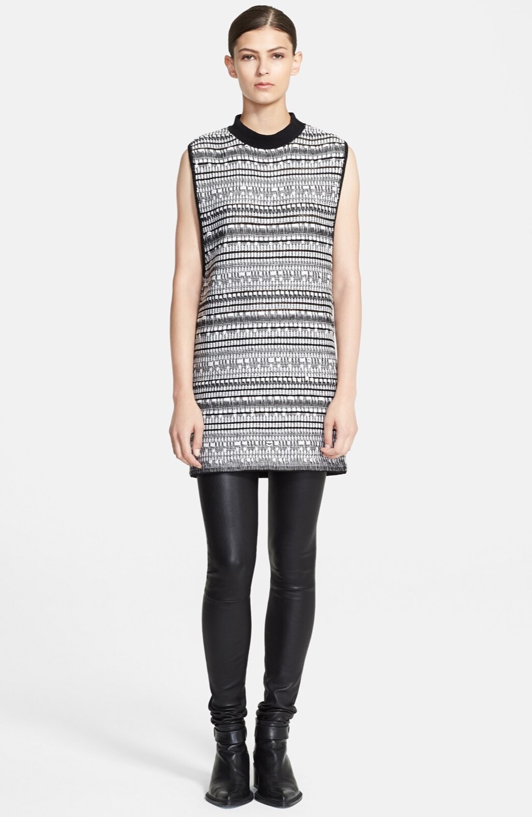 NWT $425 Helmut Lang Sleeveless Variant Grid Tunic Dress/Top [SZ Medium ] #2345