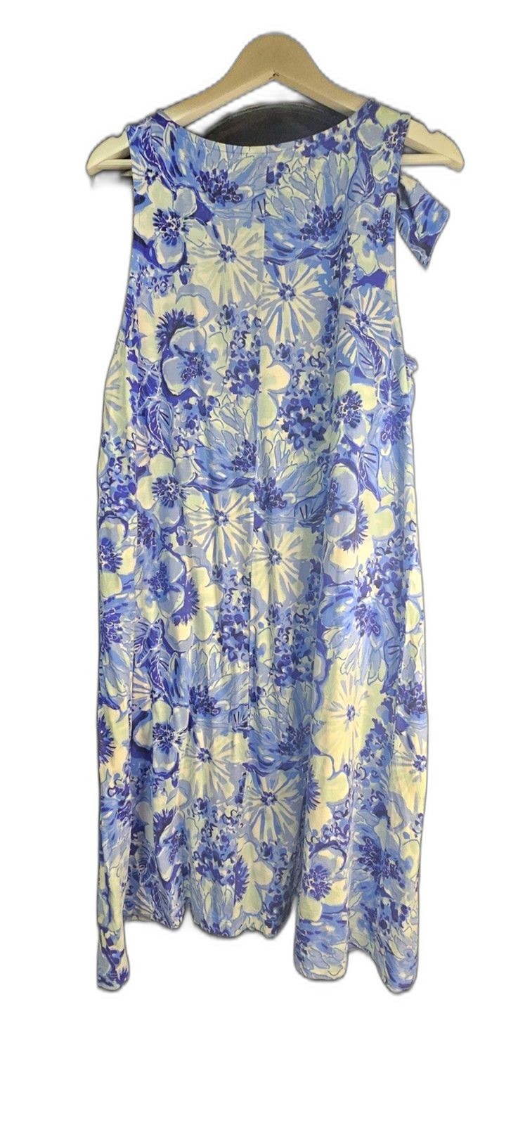 Lilly Pulitzer Luella Swing Dress XL Catch N Keep Coastal Blue Floral Pima