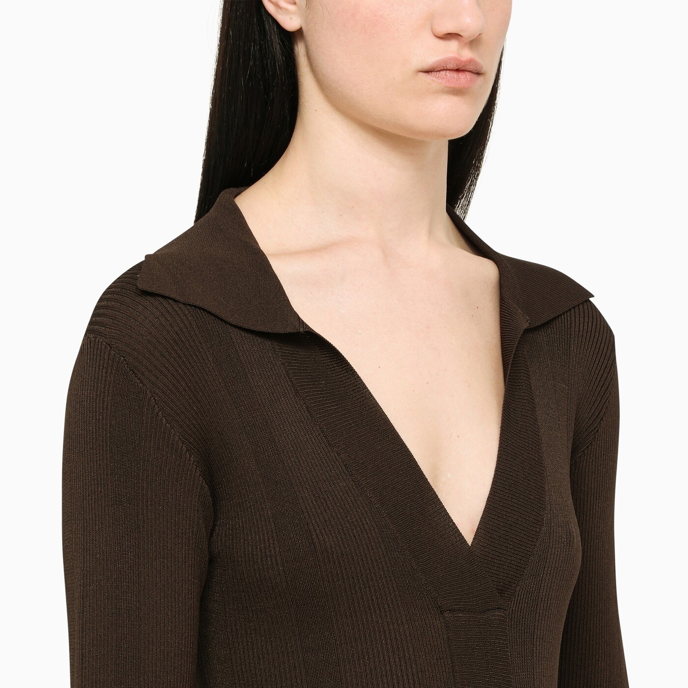 REMAIN Dress MIDI Birger Christensen Brown Viscose Nylon Sheath Dress SZ 6 New