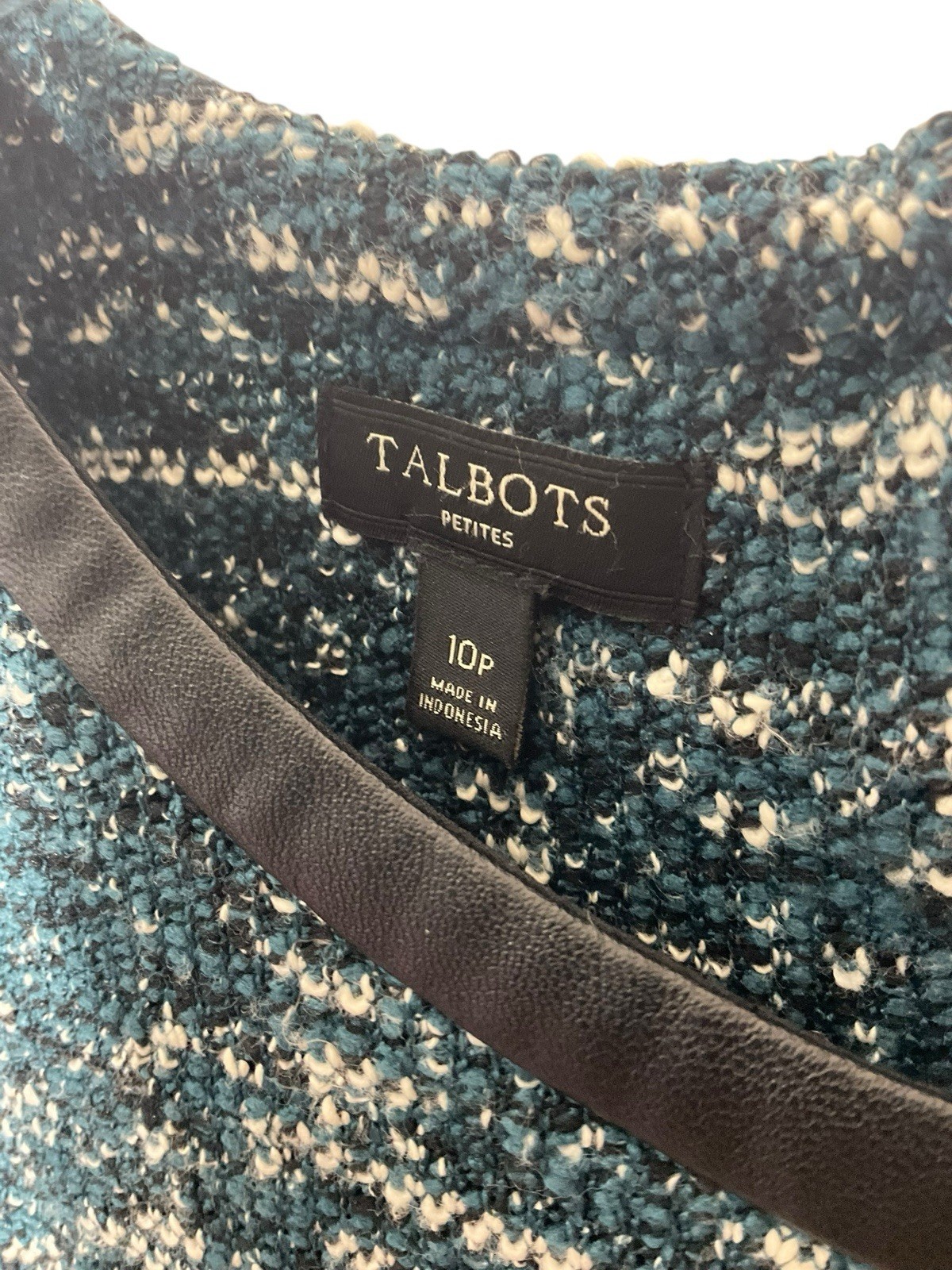 Talbots Marled Knit Sweater Dress Knee-Length Teal Size Womens Petite 10