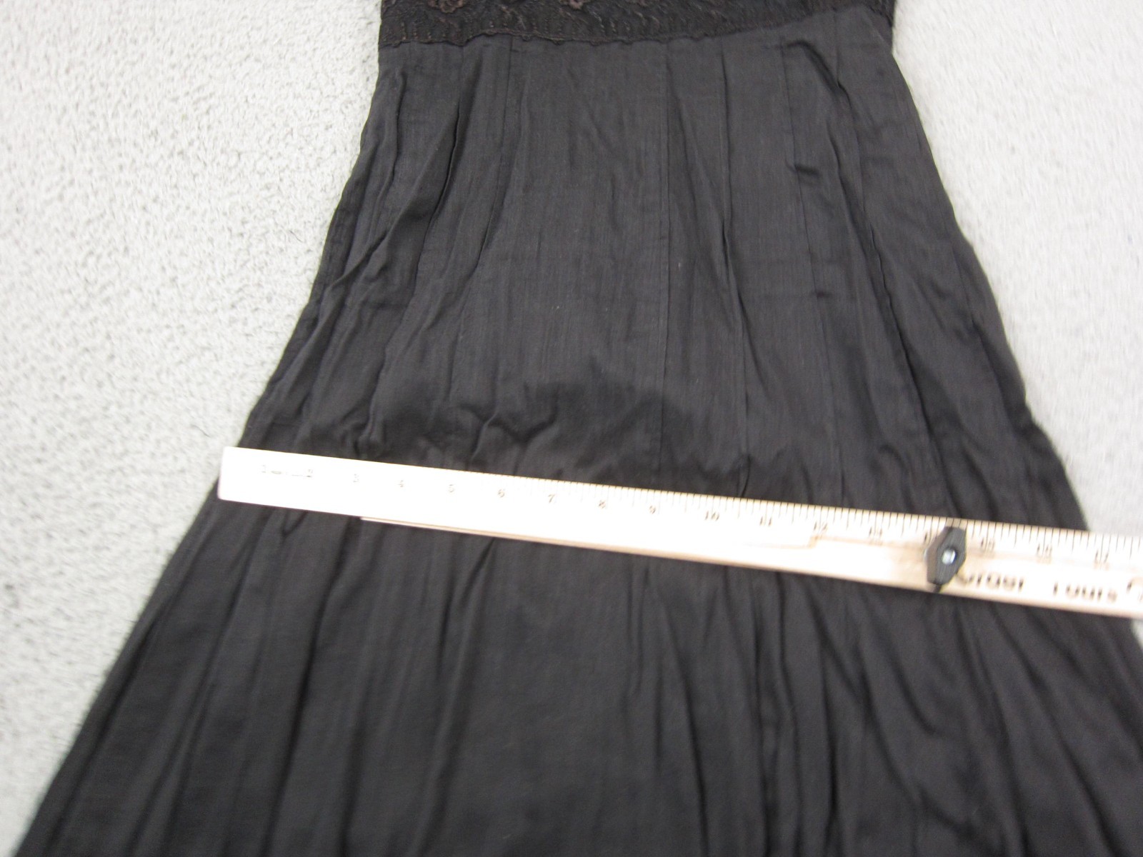 True Vintage Voil Dress Womens Extra Small XS Black Gown Lace Midi 1900s