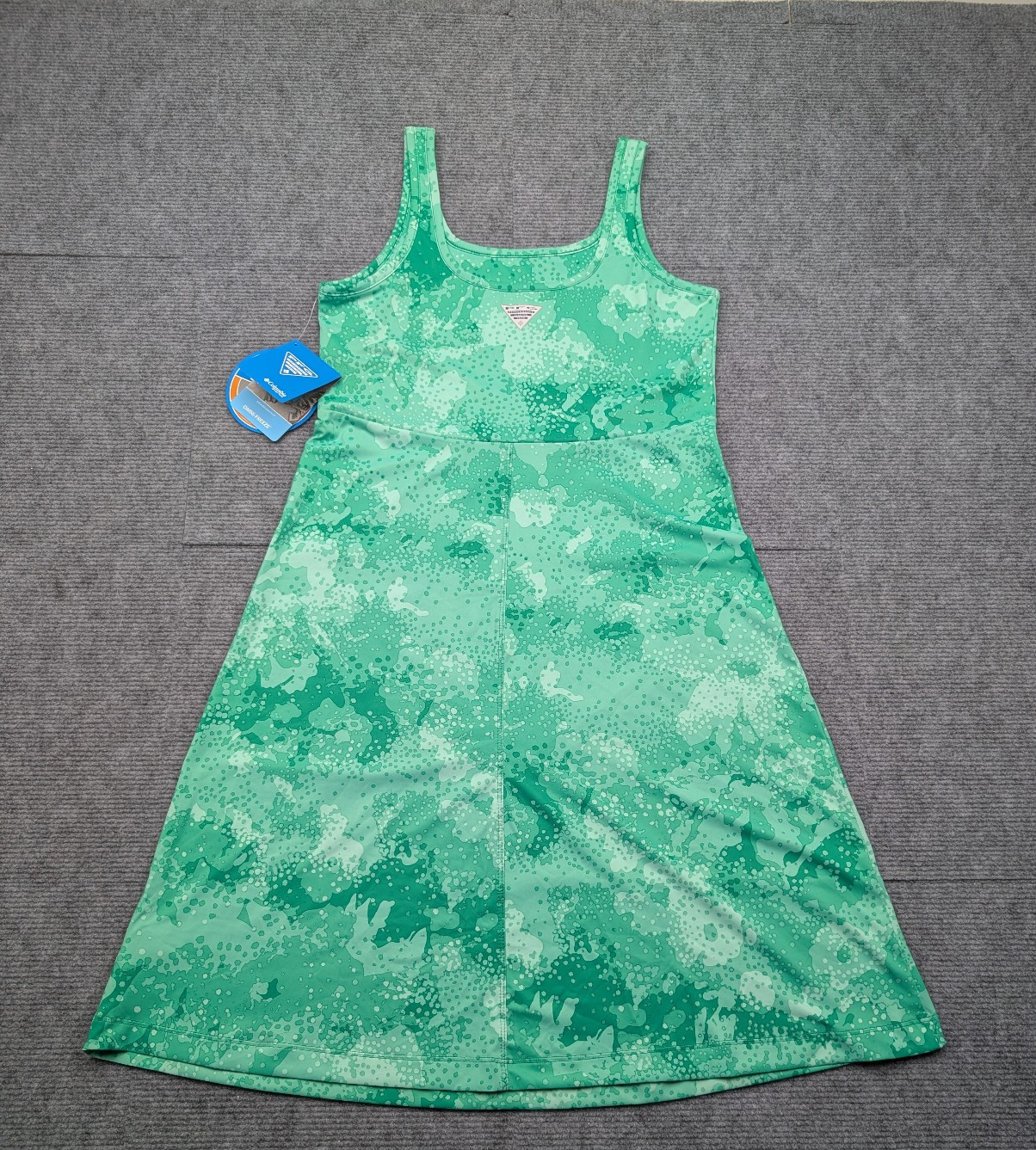 Columbia Freezer Dress Womens Small Athleisure Outdoors UPF 50 Green Nautical
