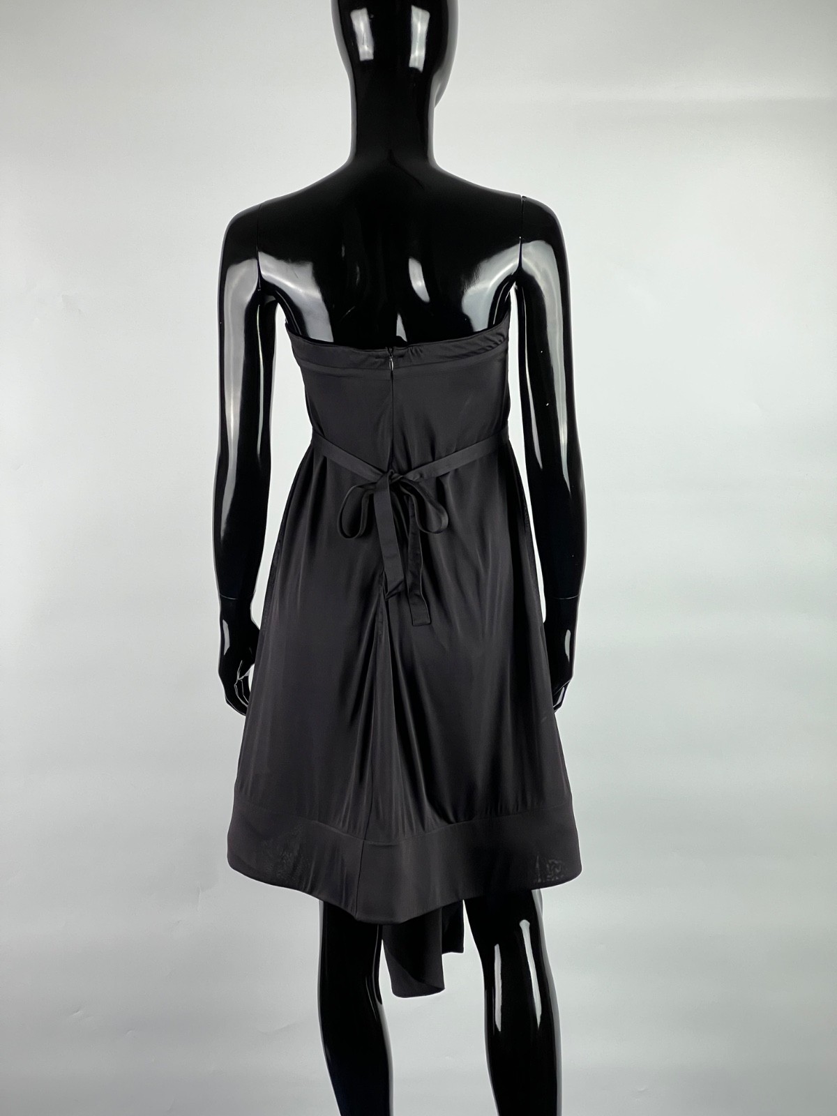 Celine Asymmetrical Sleeveless Belted Pleated Corset Dress Size S