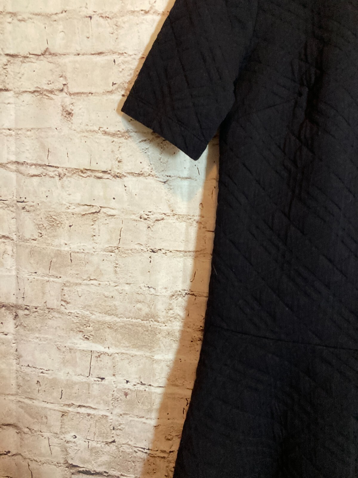 LOFT Quilted Dress Womens Small Black LBD Fit & Flare Cotton Stretch Capsule