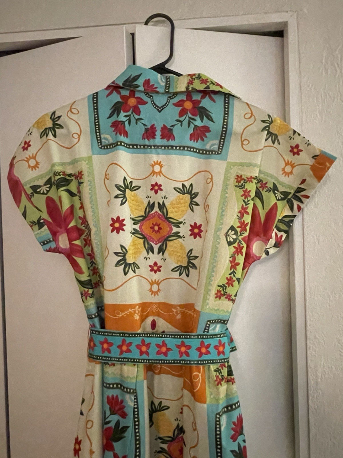 Maude Vivante Spring 2026 Midi Dress NWT Size M Turquoise Orange Floral