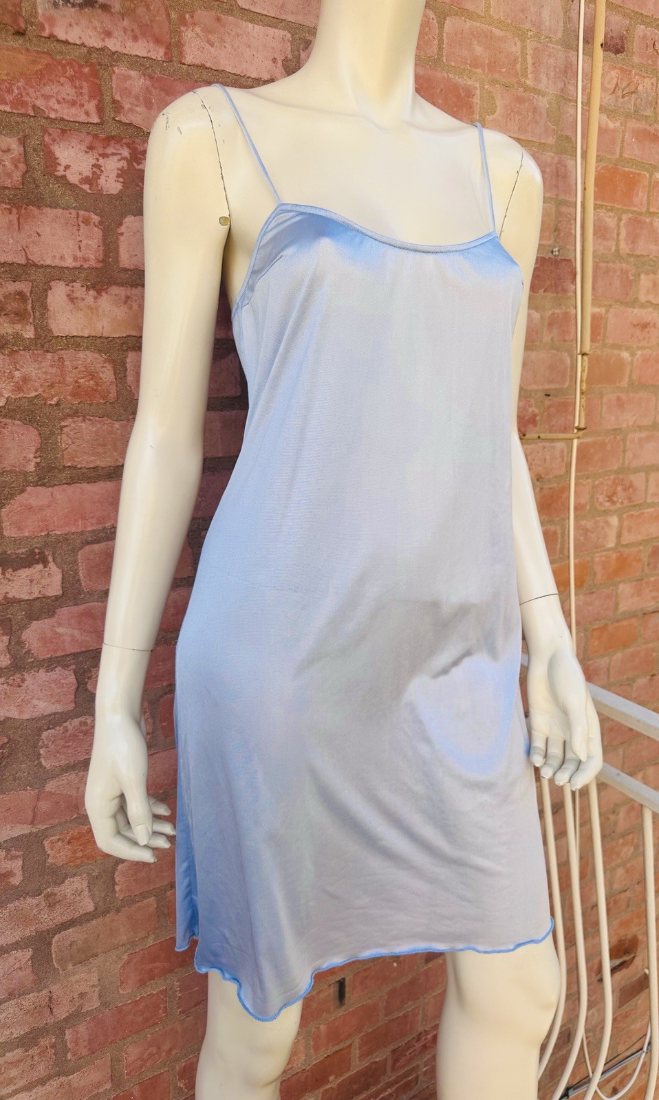 Vintage 2000s BluGirl Blumarine Blue Polka Dot Rayon Slip Dress I40 Y2K Gem💎