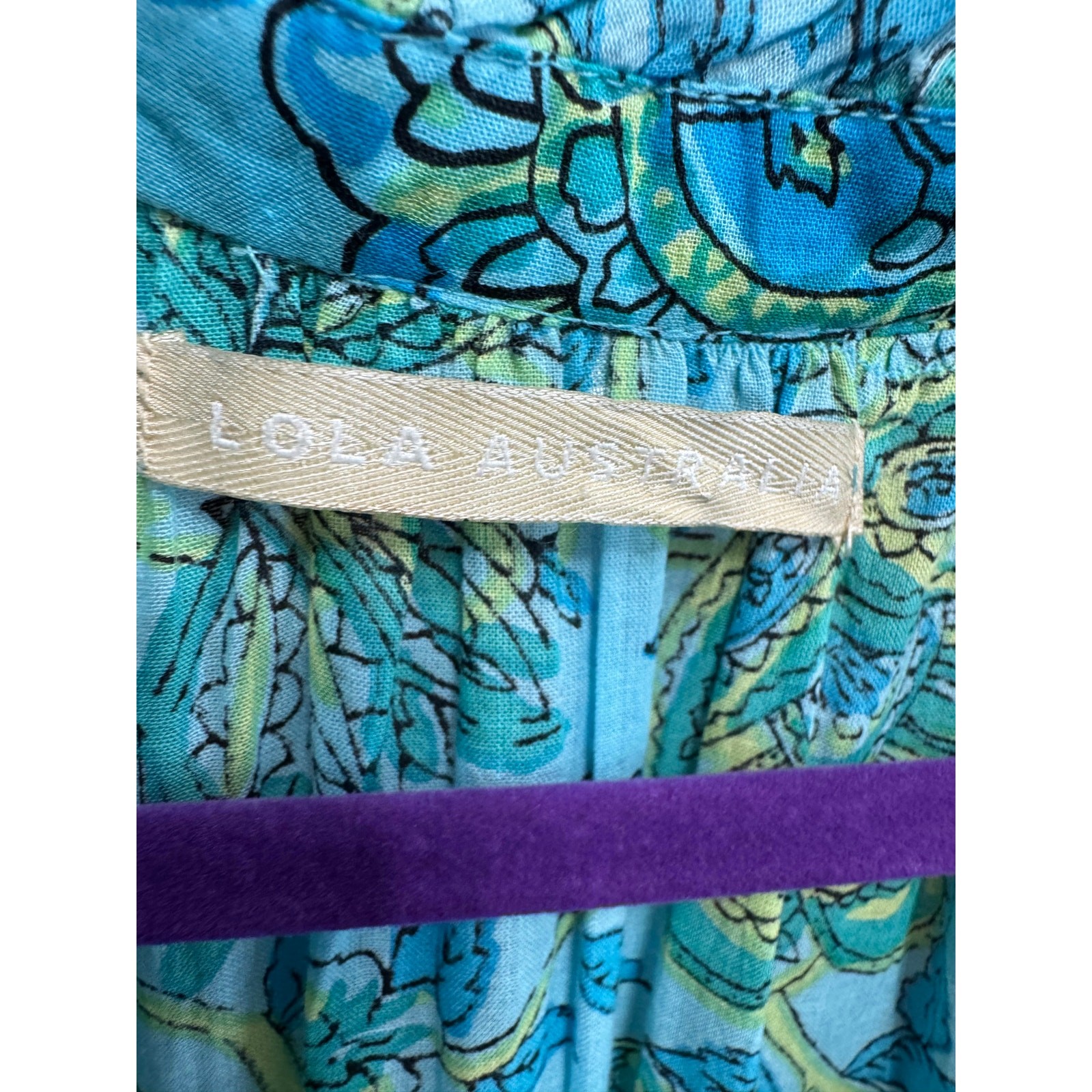 Lola Australia Teal Blue Sleeveless Midi Dress Pullover Beach Vacation Relax