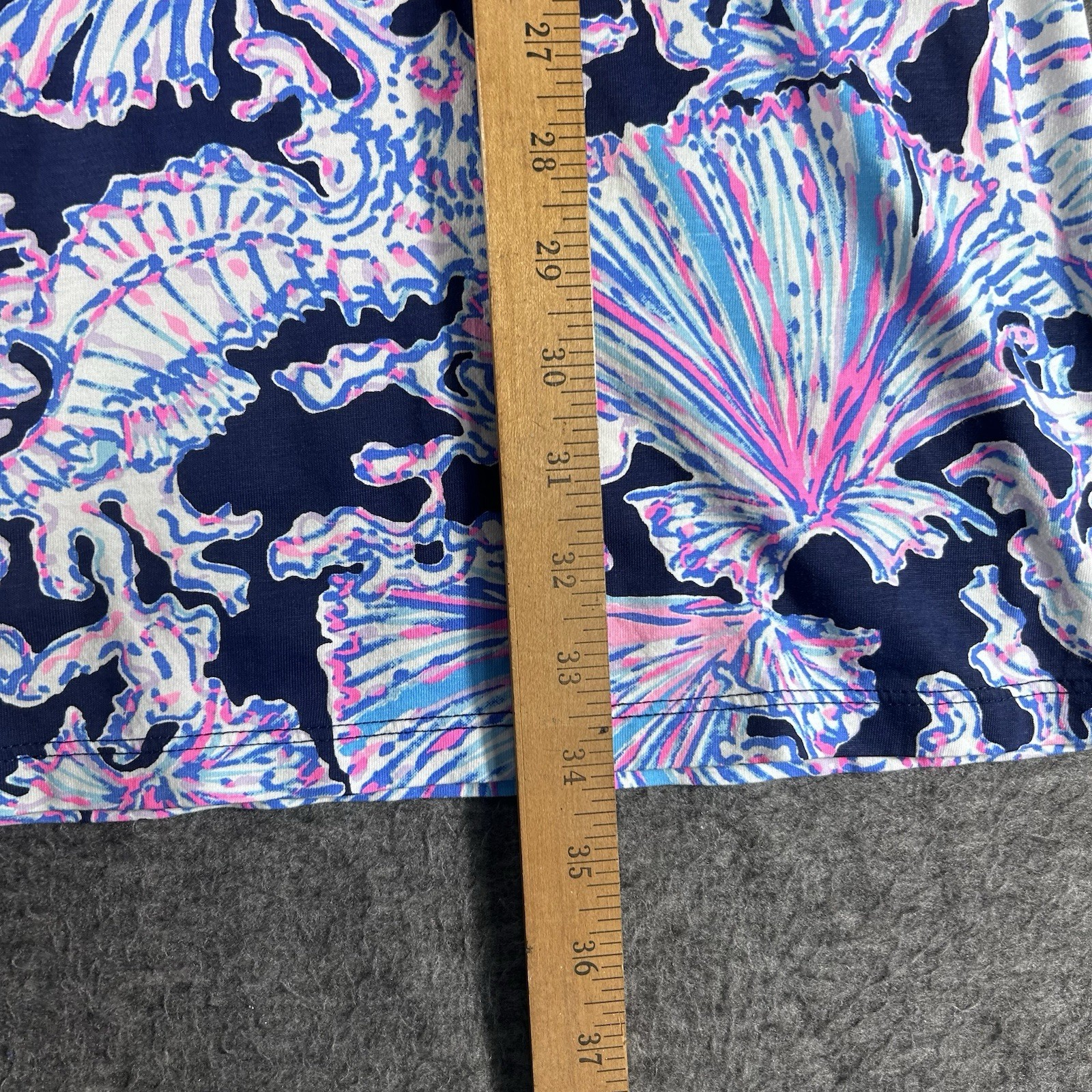 Lilly Pulitzer Deep Sea Navy Shells Luella Shift Dress S Pima Cotton Beach Coast