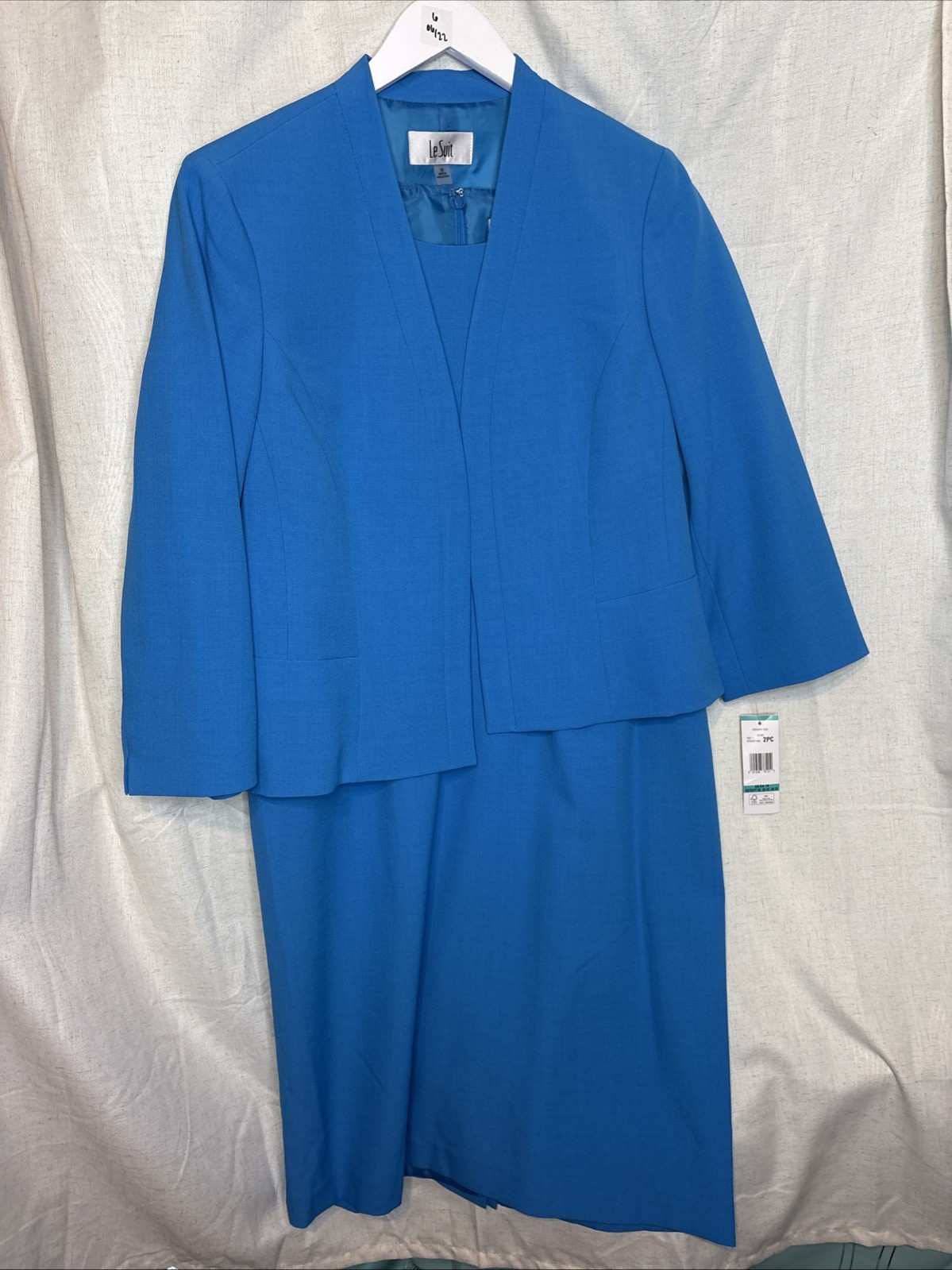 Le Suit Women’s 2pc Dress Set Size 16 Blue New with Tags