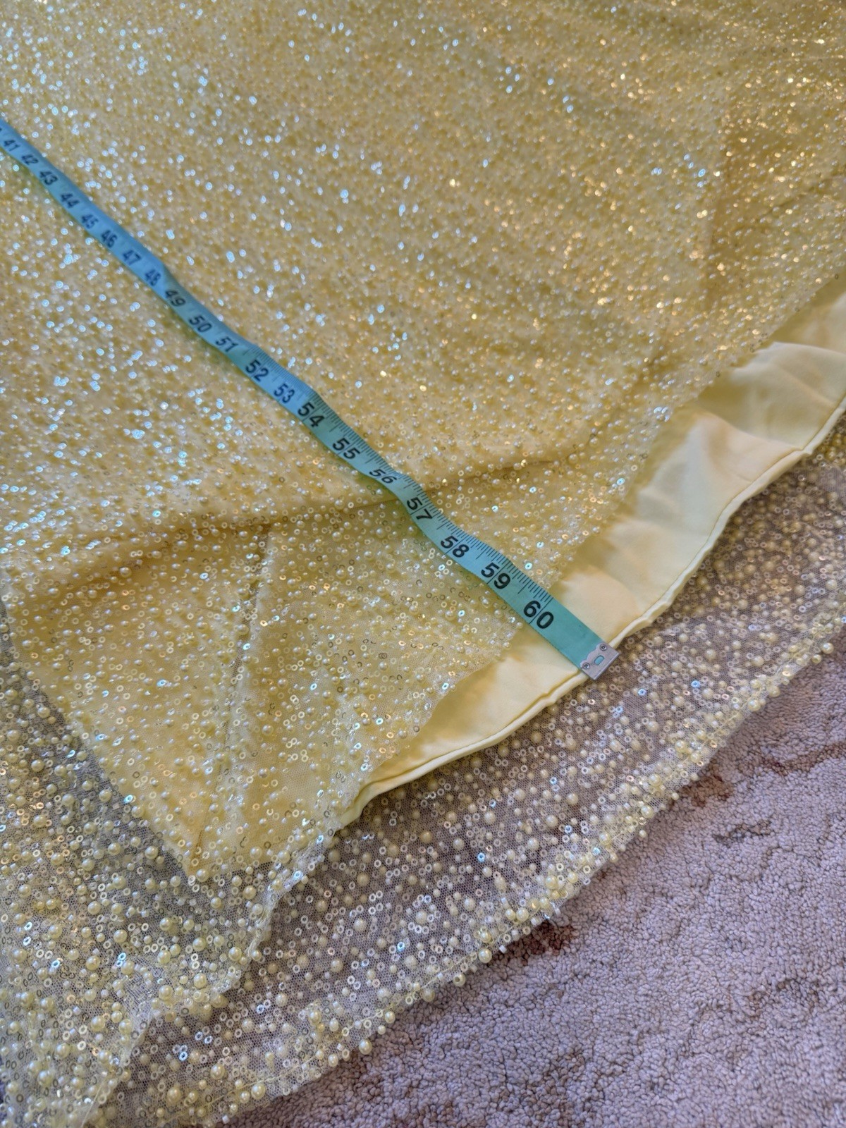 Cicinia V-Neck Daffodil Spaghetti Straps Prom Wedding Sequin Yellow Gown New