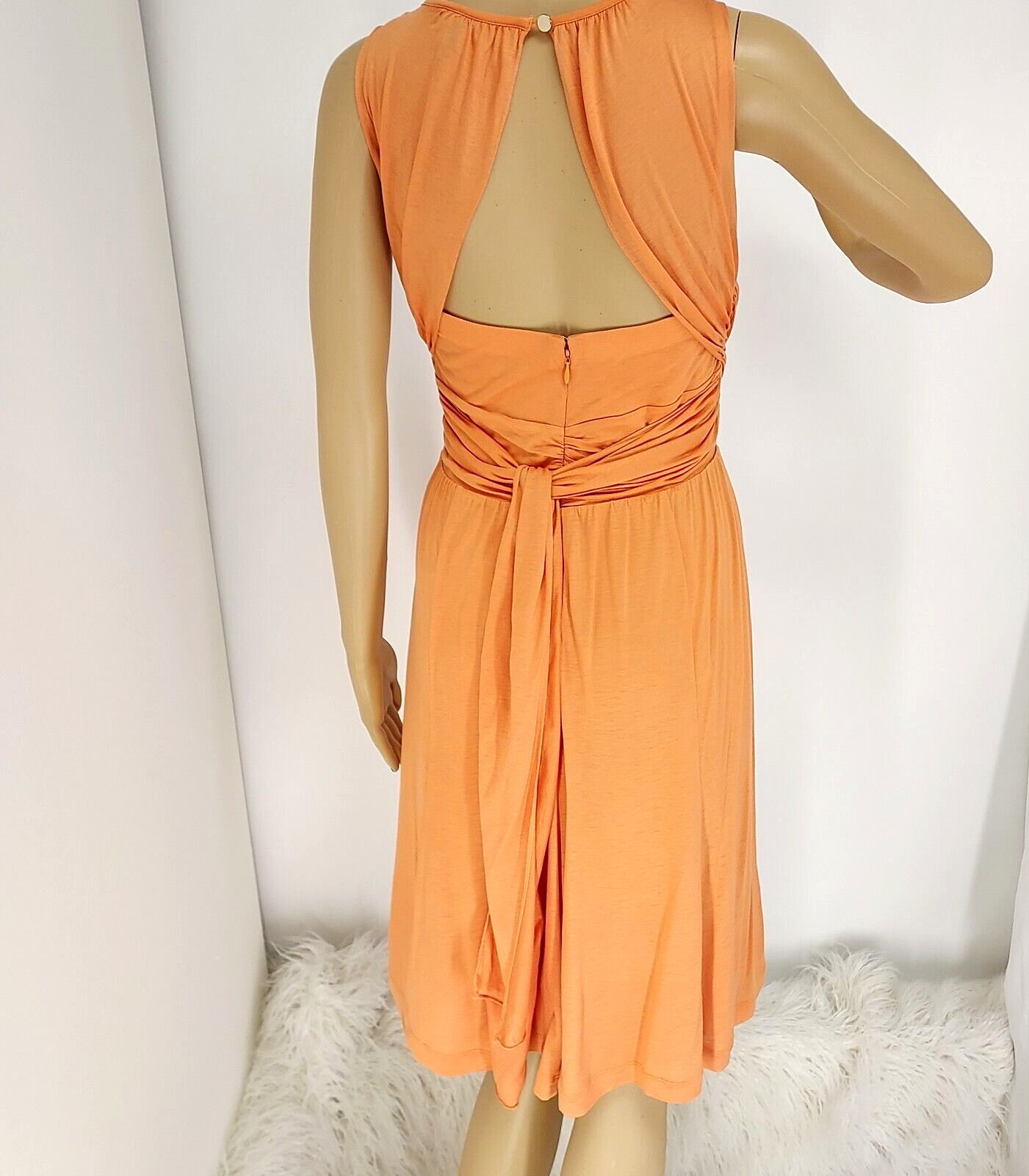 ANN TAYLOR ORANGE OPEN BACK SUMMER CAREER CASUAL DRESS SIZE: 6P