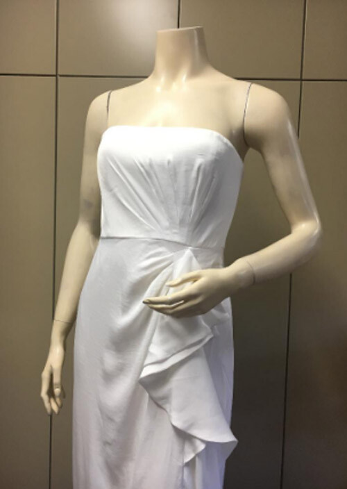 $368 BCBG WHITE “ILA” STRAP/STRAPLESS LONG MAXI DRESS (no accessories) NWT 08