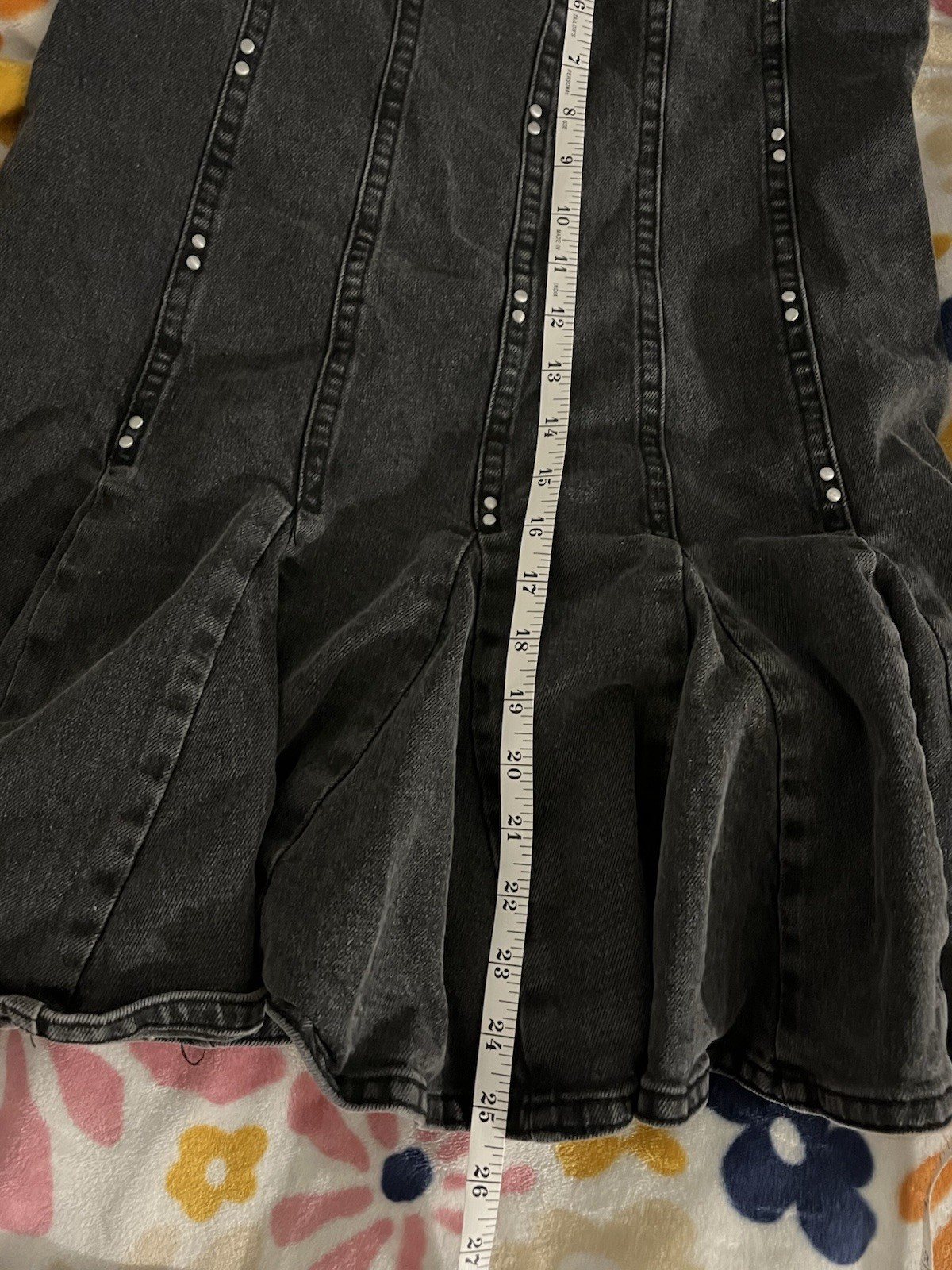 Wild Fable Denim Pleated Mini A Line Corset Style Dress Women’s Size Medium