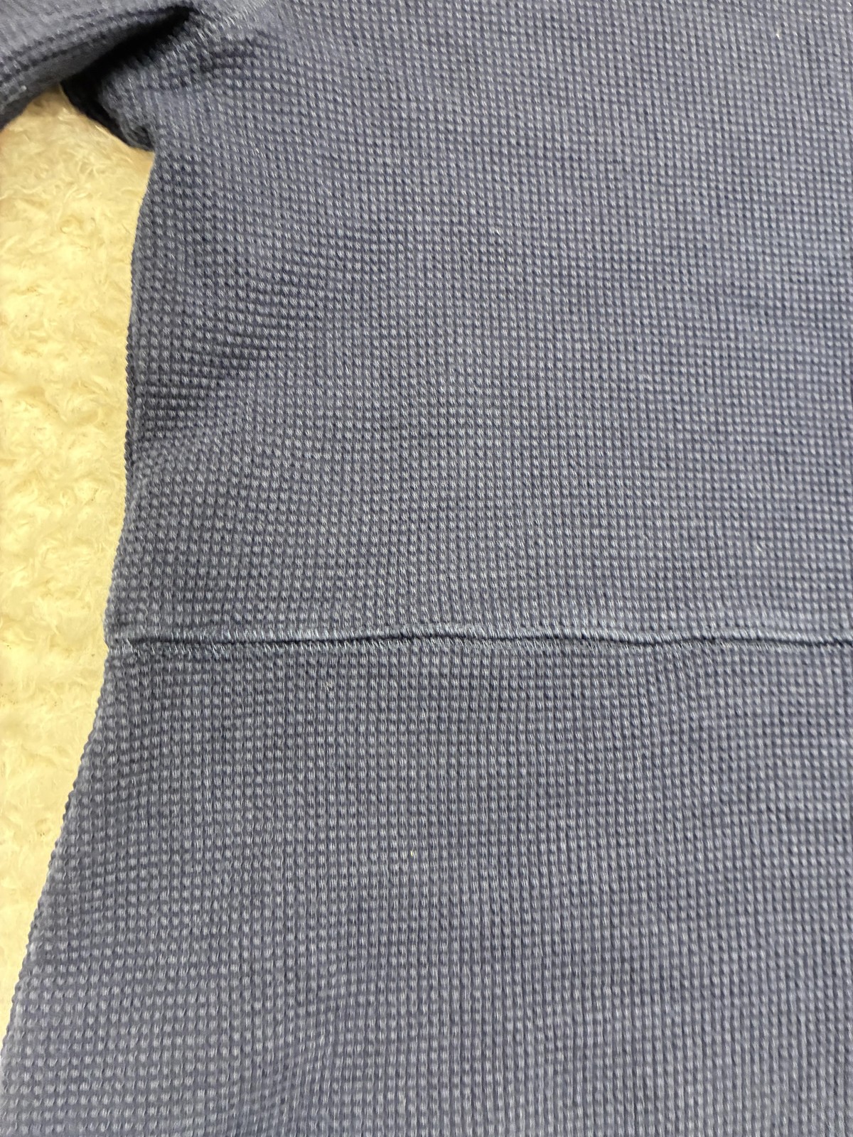 Eddie Bauer Dress Womens Medium Navy Waffle Knit Thermal Short Sleeve Casual