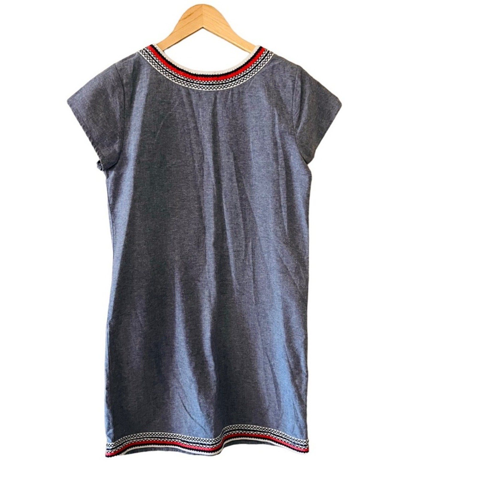 Mud Pie Bree Dress Chambray Embroidered Shift
