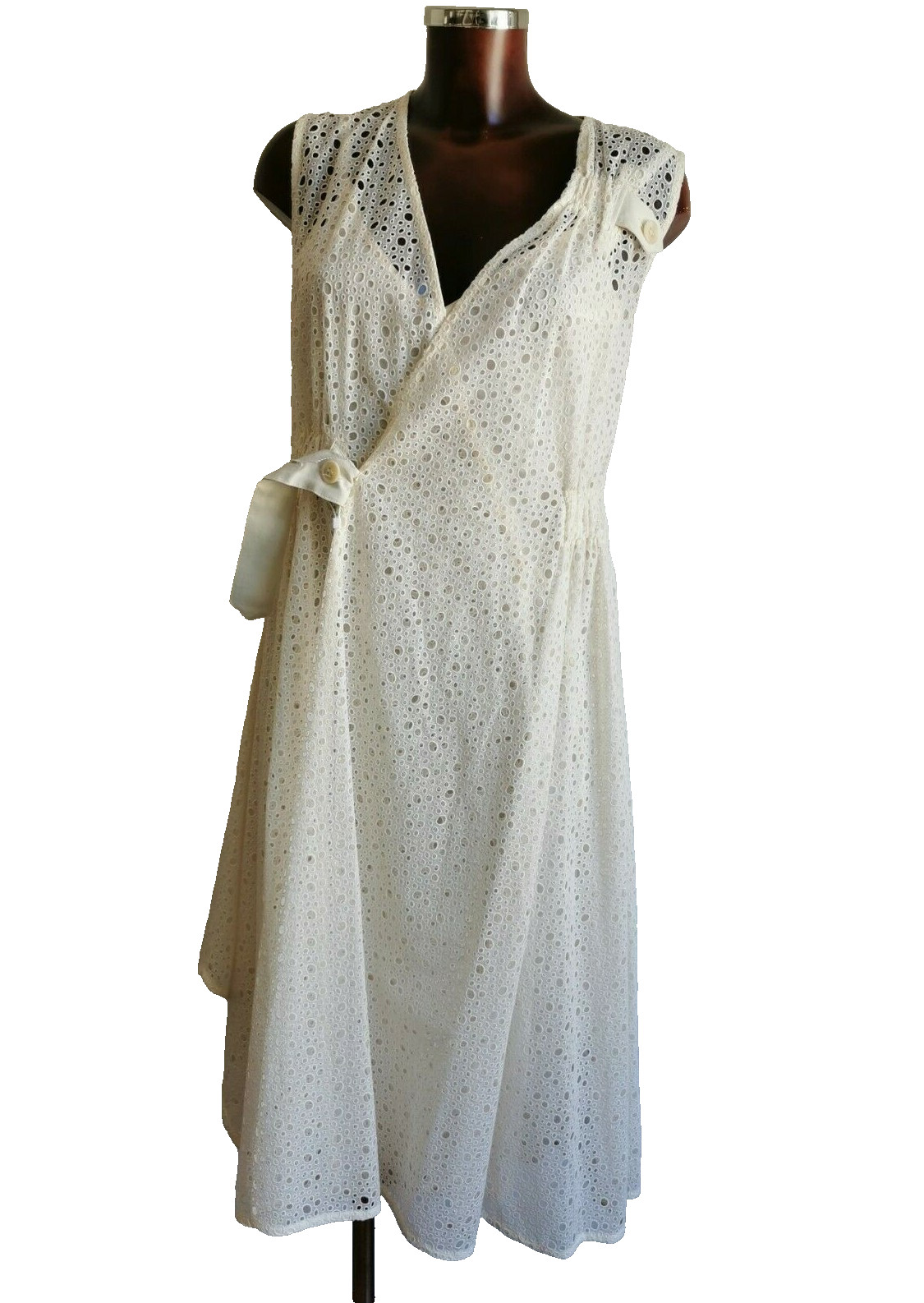 RRP €890🌟SPORTMAX by Max Mara White COTTON LACE Dress USA2_ IT36_ D32_UK4_FR34