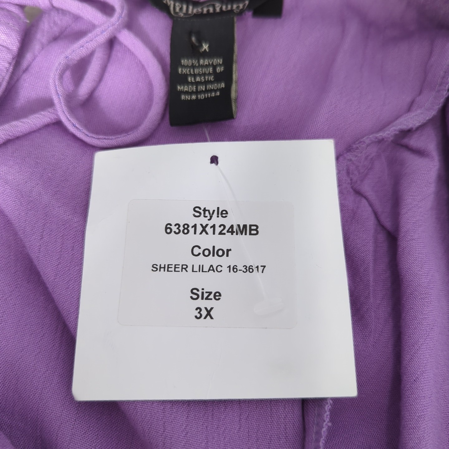 Millennium NWT Women’s Size 3x Lavender V-neck Knee Length Dress 145