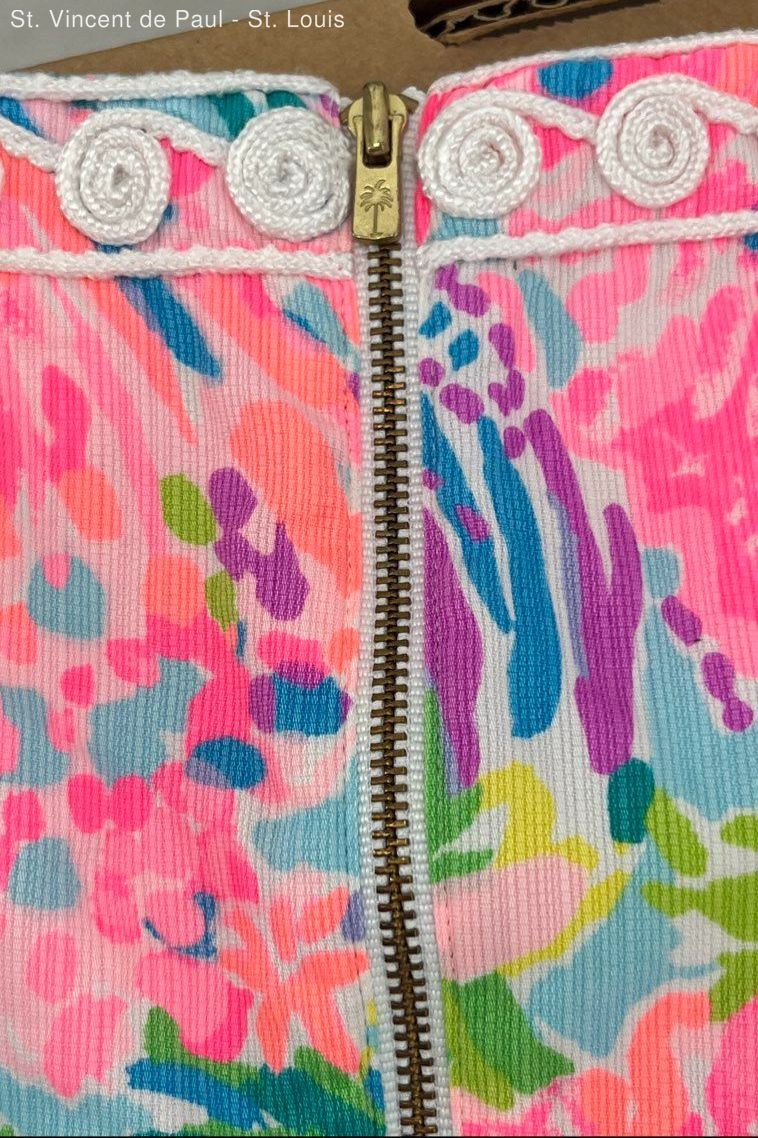 Lilly Pulitzer Womens Gabby Stretch Dress Floral Fan Sea Pants Shift Size 2