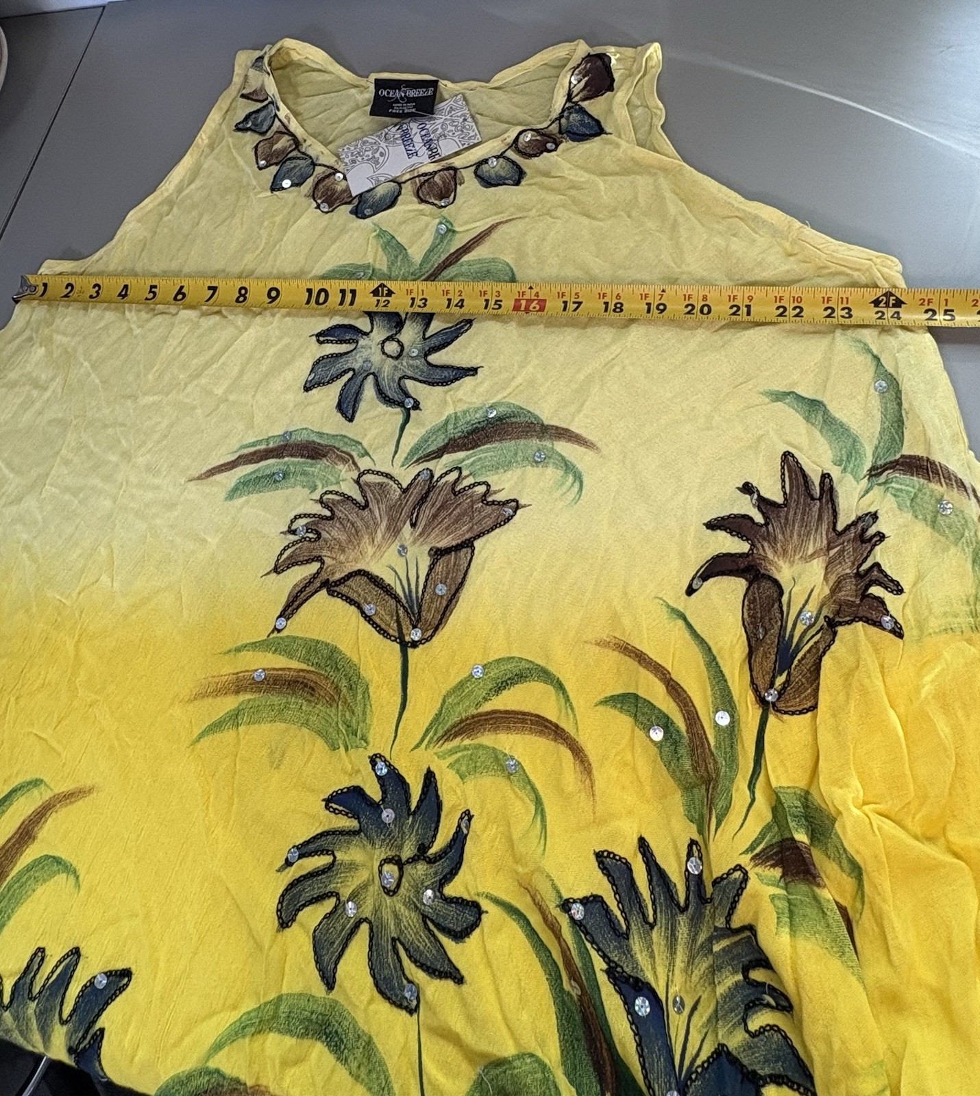 NWT Dress Yellow Floral Beachwear Cruise Resort Vacation Beach Party READ