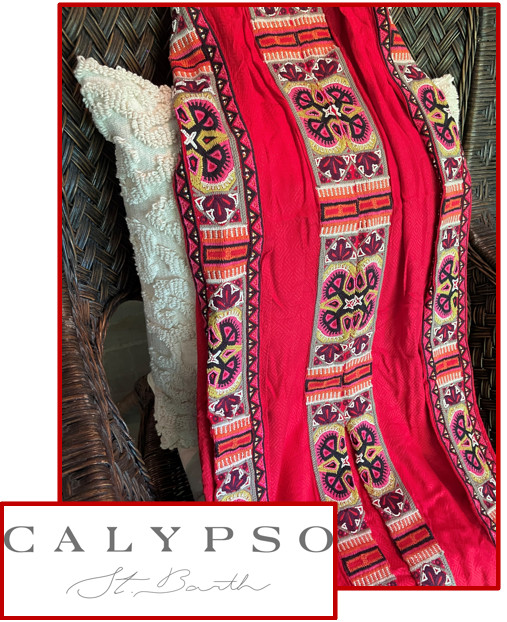 Women’s Tribal CALYPSO ST. BARTH red embroidered beaded dress – Size XS