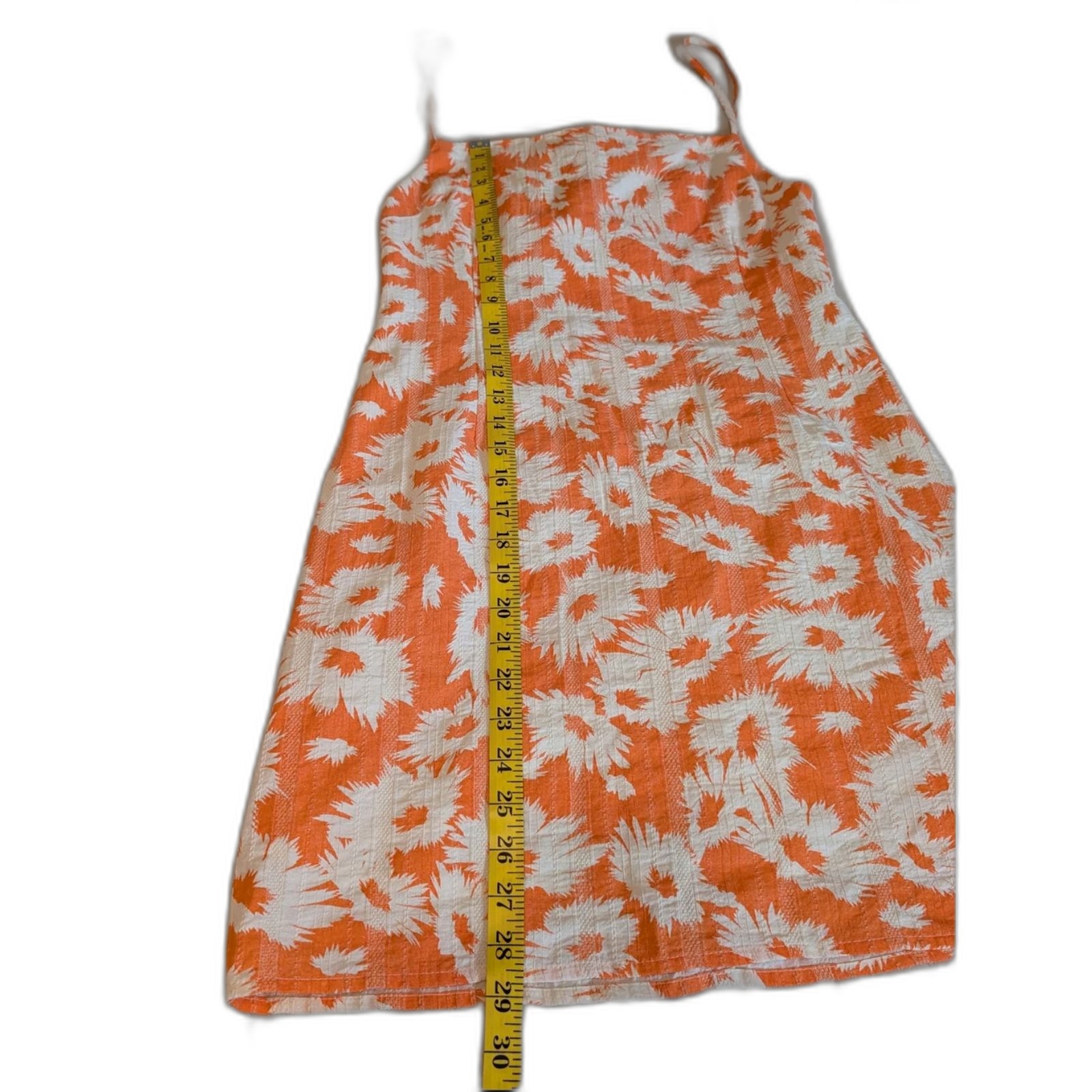 Olivaceous Orange Floral Open Back Tie Mini Dress Size Large Summer Vacation
